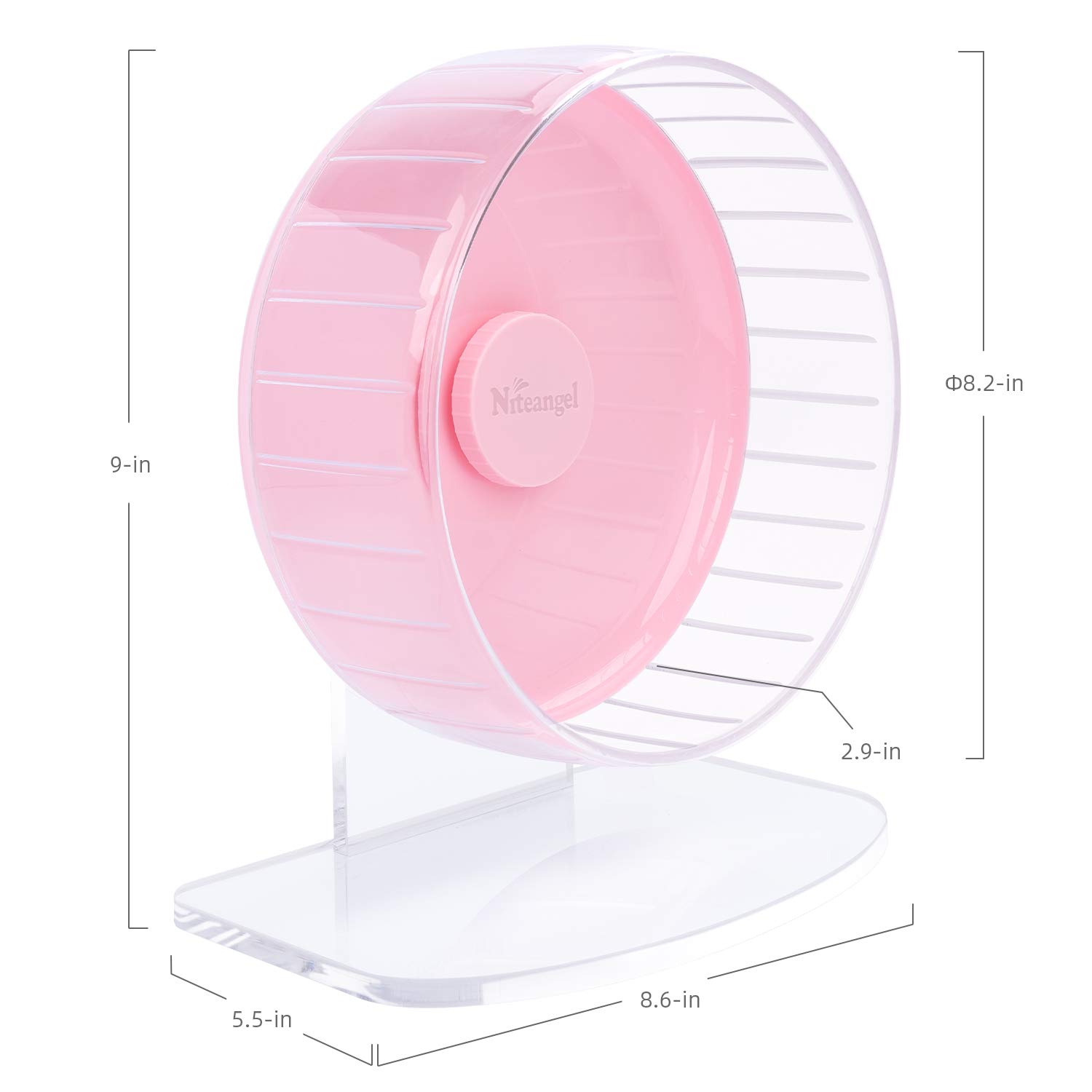 Niteangel Ruota Super Silenziosa per Criceti: Ruota da Corsa Con Supporto Regolabile per Gerbilli, Topi o Altri Piccoli Animali (S, Rosa)