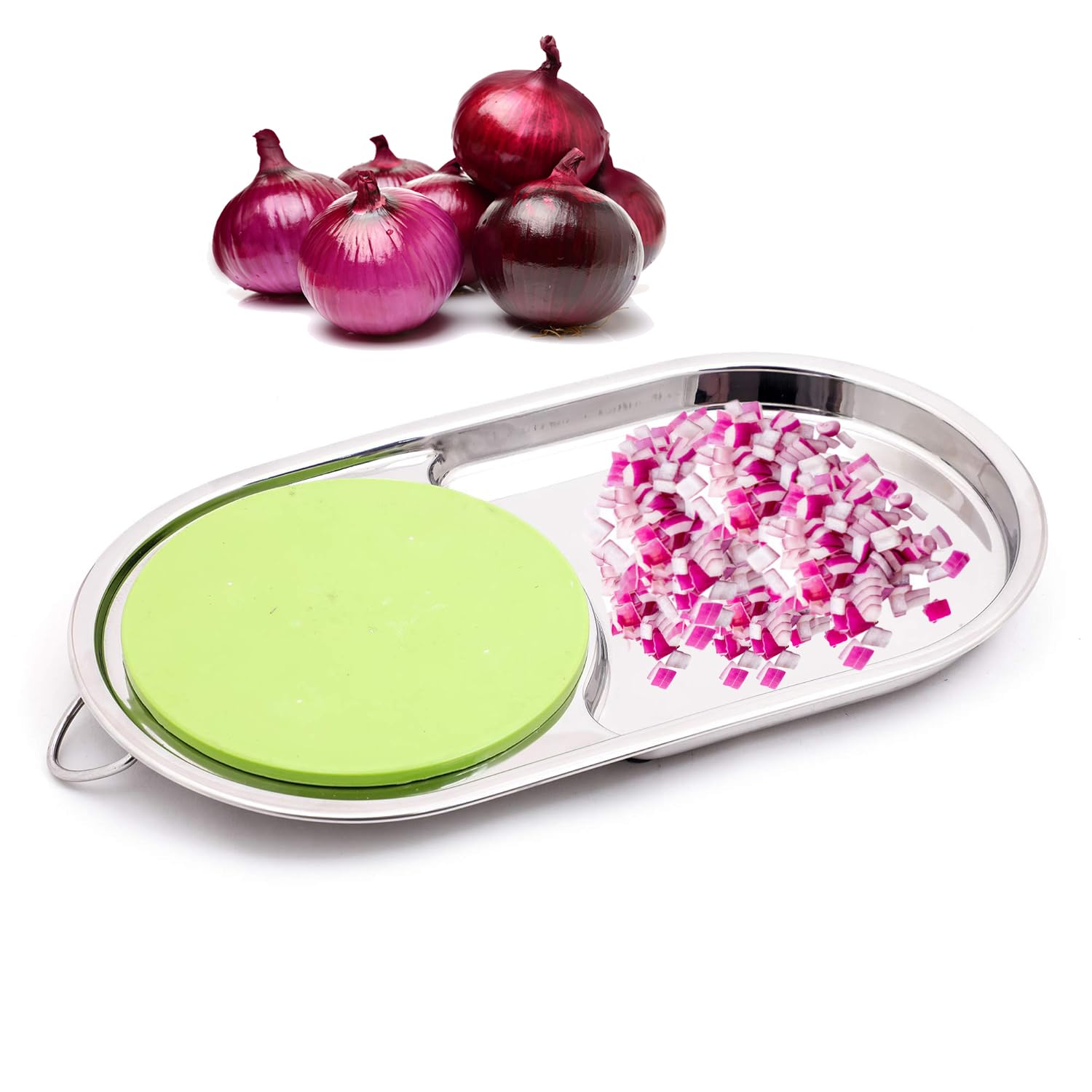KCL Stainless Steel - Capsule Shaped Vegetable Chopping Board with Storage Container | Compact & Portable Chopping Board | Ideal for Kitchen, Travel & Camping 1