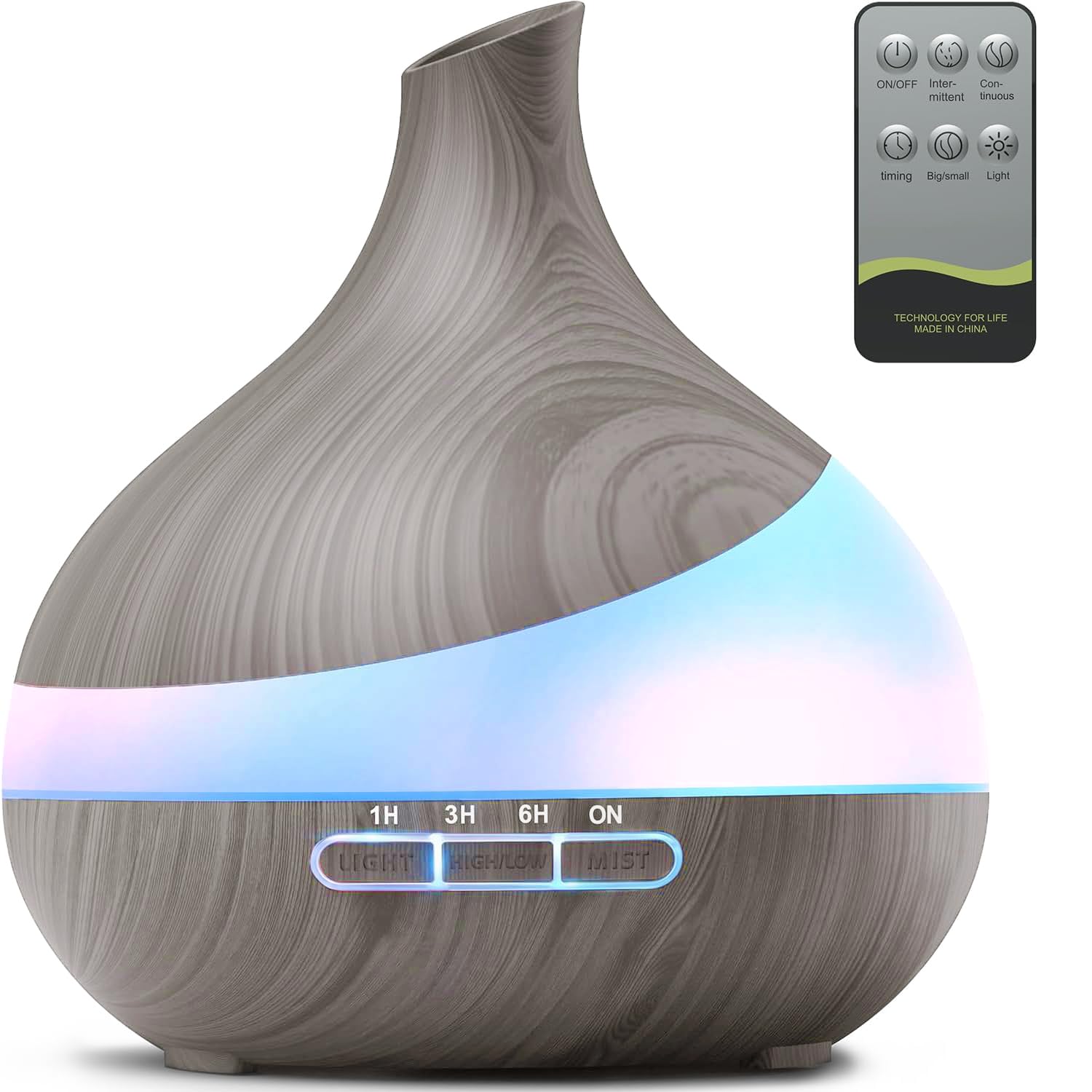 HJTHJT Diffuseur d'huiles essentielles 500 ml pour la maison : LED 14 couleurs, télécommande