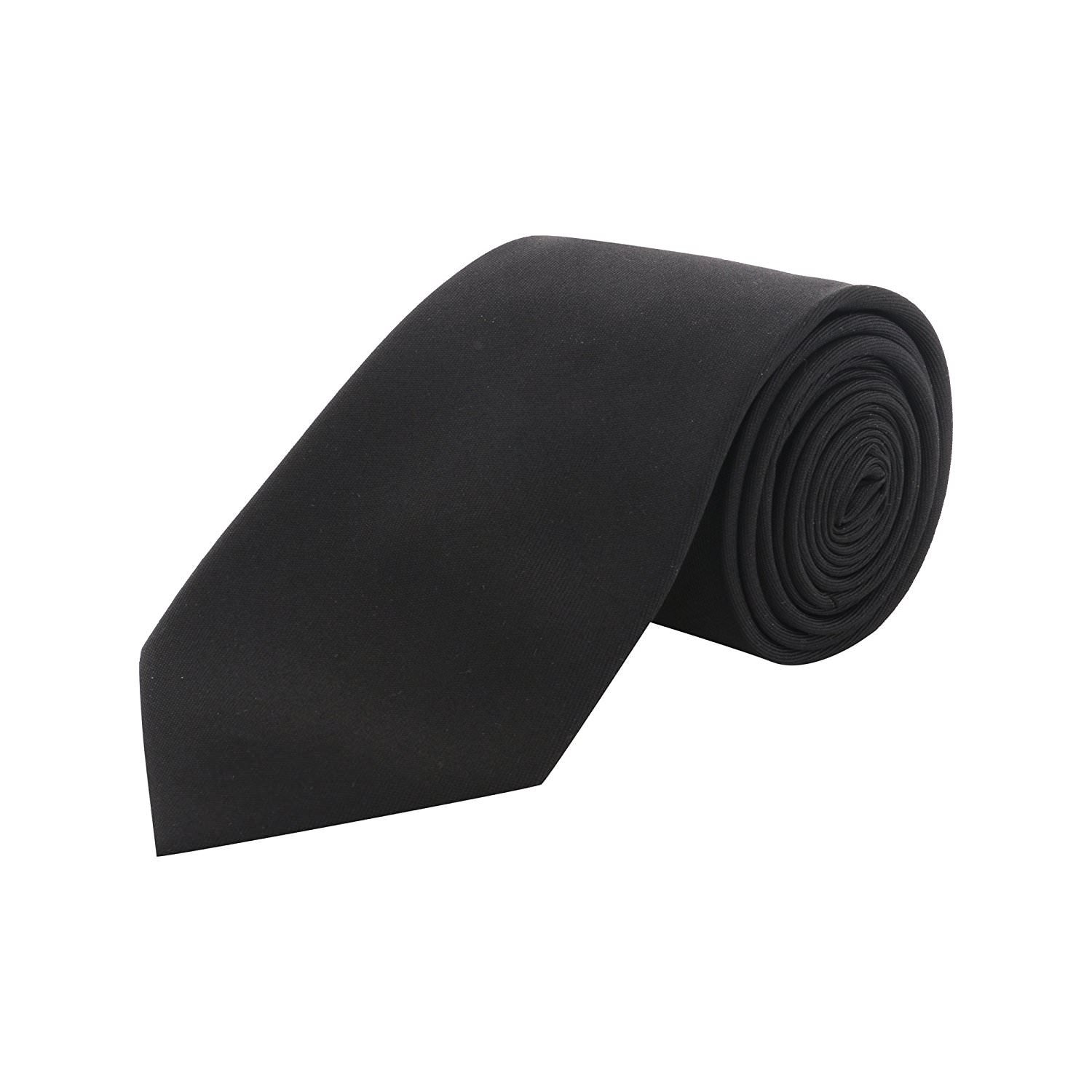 Tie Boy's Plain Black Colour Matte Finish Formal Neck Tie-image-6
