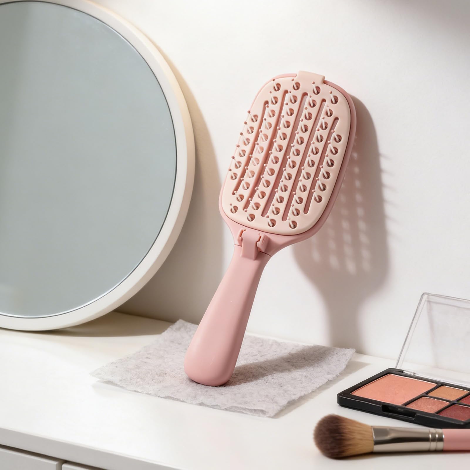Selbstreinigende Haarbürste Faltbares Zubehör Für Haarstyling | Volumen-Haarkamm Für Frauen, Mädchen, Mütter, Zuhause, Salon, Hotel, Reise, Schwimmbad, Reisende Und Schwimmer