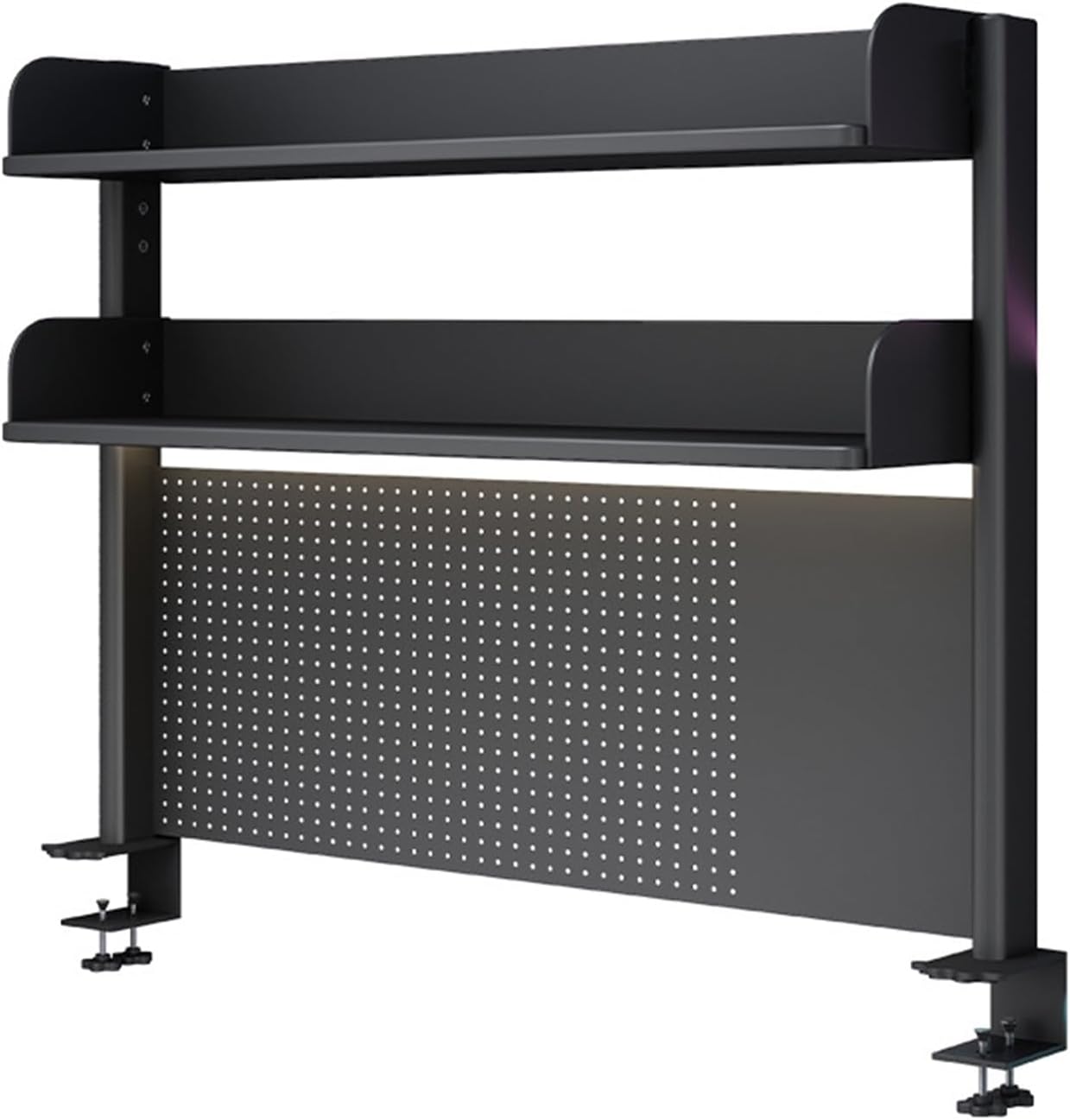 80cm Clamp On Desk Organizer Shelf, Desk Extender Pegboard Workstation,Computer Desk Accessories For Office, Privacy Panel For Gaming Desk,Clamp-on Desktop Shelving System, Black (Size :