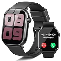 Smartwatch Uomo Donna Chiamate Bluetooth, 1.96'' Orologio Smartwatch con Cardiofrequenzimetro/Contapassi/Sonno/SpO2
