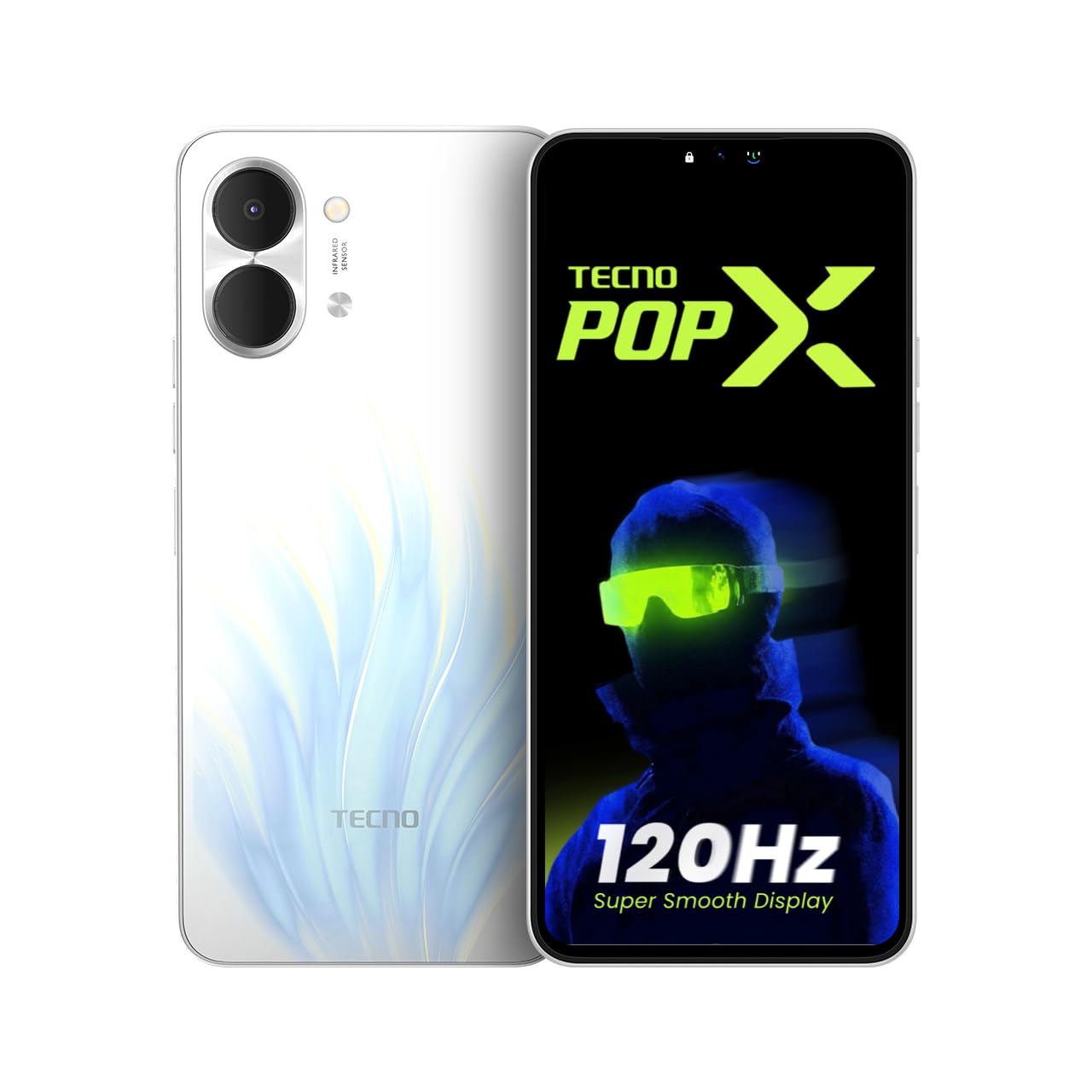 POP X (Flare White, 4GB+64GB) | 120Hz 6.74