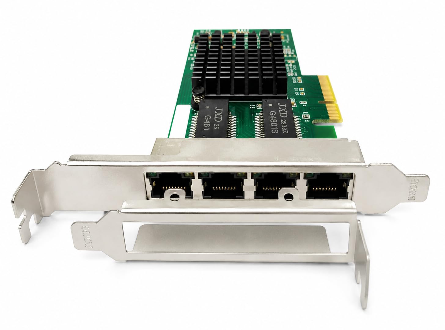 ACTON Carte Réseau 4 Ports Gigabit Ethernet RJ45 I350-T4 PCIe x4 – 10/100/1000 Mbps – Adaptateur LAN pour Serveur, Workstation, PC et NAS – Compatible Windows, Linux, VMware ESXi et pfSense