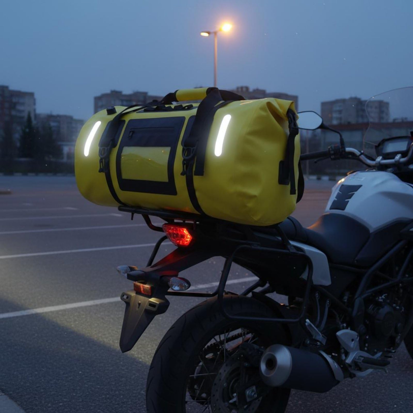 Baoblaze Borsa Posteriore Impermeabile Borsa Coda Borsone Sacca Viaggio in PVC 500D con Maniglia Punti di Fissaggio E Valvola Adatta a Viaggi Escursioni, Giallo, Giallo, 66L