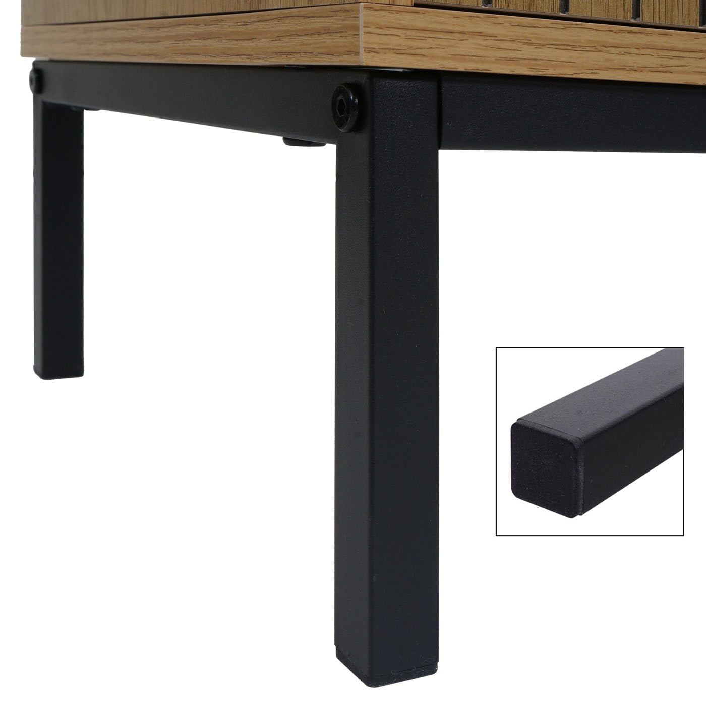 Mendler Hochschrank HWC-O42, Badschrank Badregal Badezimmer Schrankfächer Wäschekorb, MDF Melamin 174x39x30cm - Holzoptik Natur