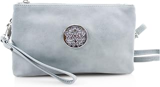 Ladies Faux Leather Mini Crossbody Wristlet Bag | Convertible Small Handbag with Adjustable Strap & Zip Pocket | Compact Purse for Travel, Shopping, Parties (18 Colours)
