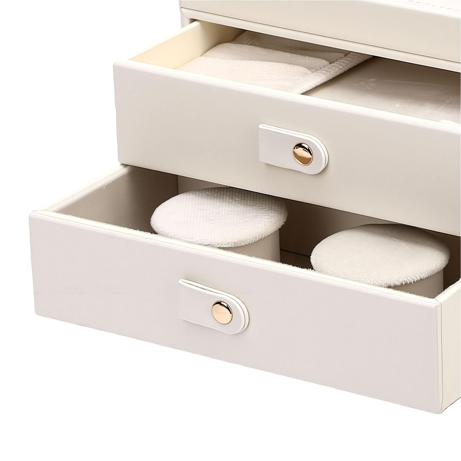 GLOGLOW Skórzany Organizer na biżuterię, Wielopoziomowy futerał do Przechowywania Biżuterii, Duża pojemność 18,5 X 16 X 21,5 Cm dla Kobiet Kolczyki Pierścionki Naszyjniki Skórzany Organizer na