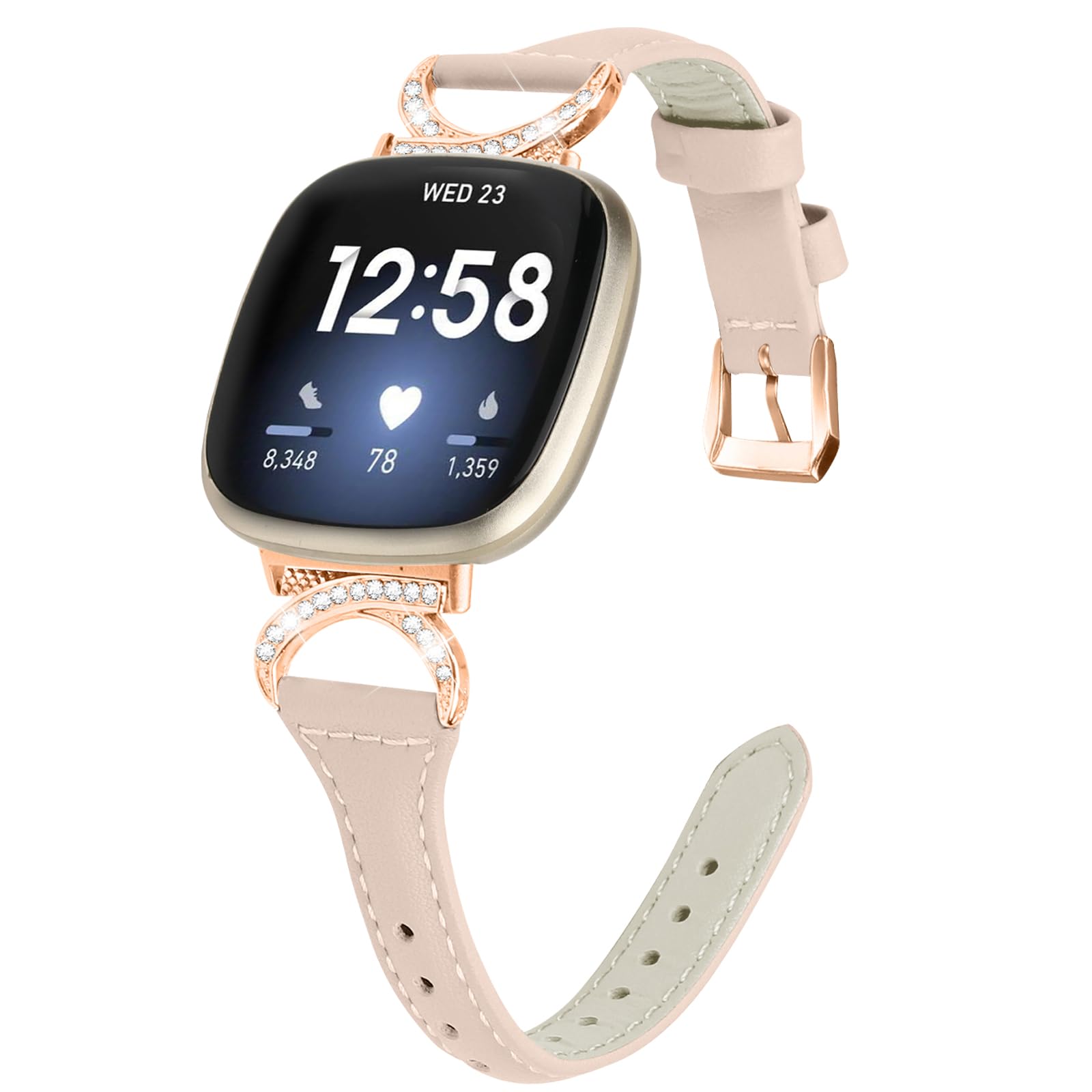 PaceBid Leather Strap Compatible with Fitbit Versa 4/Versa 3