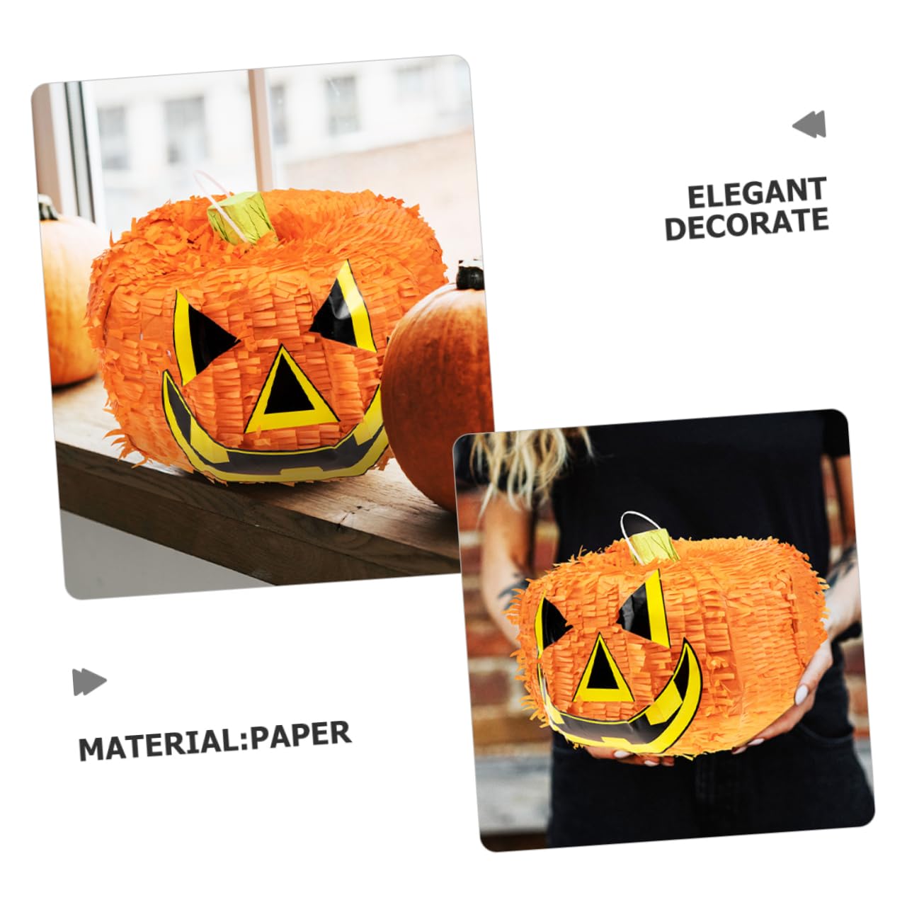 Garneck Faltbare Halloween Kürbis Pinata mit Schlagstab Gruselige Partydeko für Kindergeburtstag und Familienfeier Pinata Spiel mit Süßigkeitenfüllung für Halloween Party Deko Zuhause
