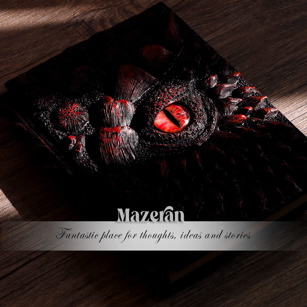 Mazeran Journal 3D à couverture rigide en relief, fait à la main, œil de dragon démon en polystone A5, pour travaux manuels, croquis, carnet de notes quotidien, décoration d'intérieur, décoration