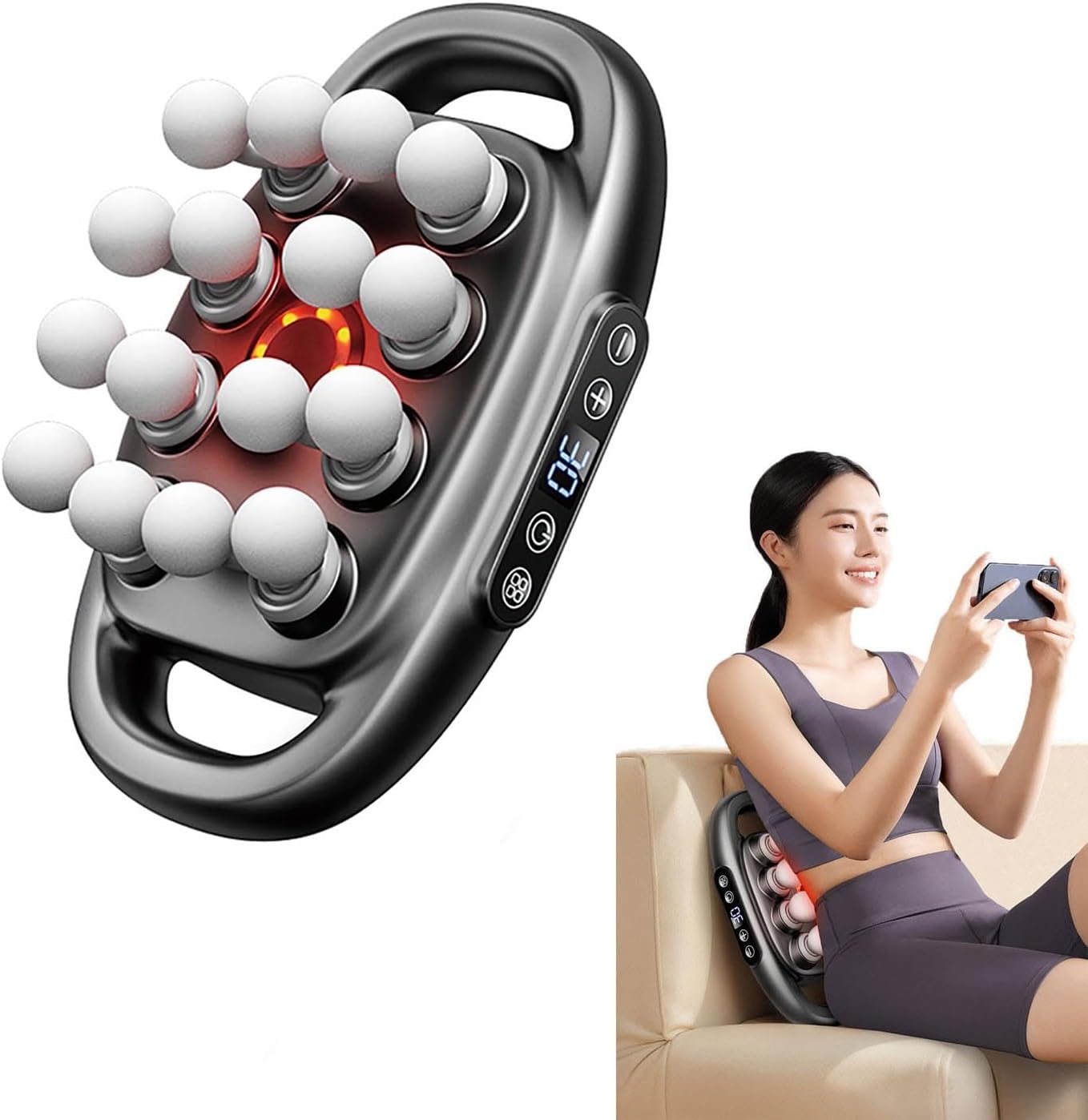 30-Drive 8/16-Head Massage Gun Set, 8 Head Massage Gun Deep Tissue, with 30 Levels & 3 Modes for Thighs, Arms, Waist, Back, Full Body, Ideal Gifts for Women and Men (Black, 16 Heads) 30-Drive 8/16-Head Massage Gun Set, 8 Head Massage Gun Deep Tissue, with 30 Levels & 3 Modes for Thighs, Arms, Waist, Back, Full Body, Ideal Gifts for Women and Men (Black, 16 Heads)