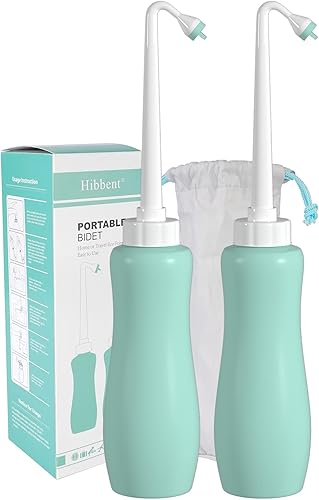 Miniatura 9 de Hibbent Paquete de 2 pulverizadores de bidé portátiles, bidé de viaje con botella de bidé de mano para cuidado de higiene personal, uso de limpieza