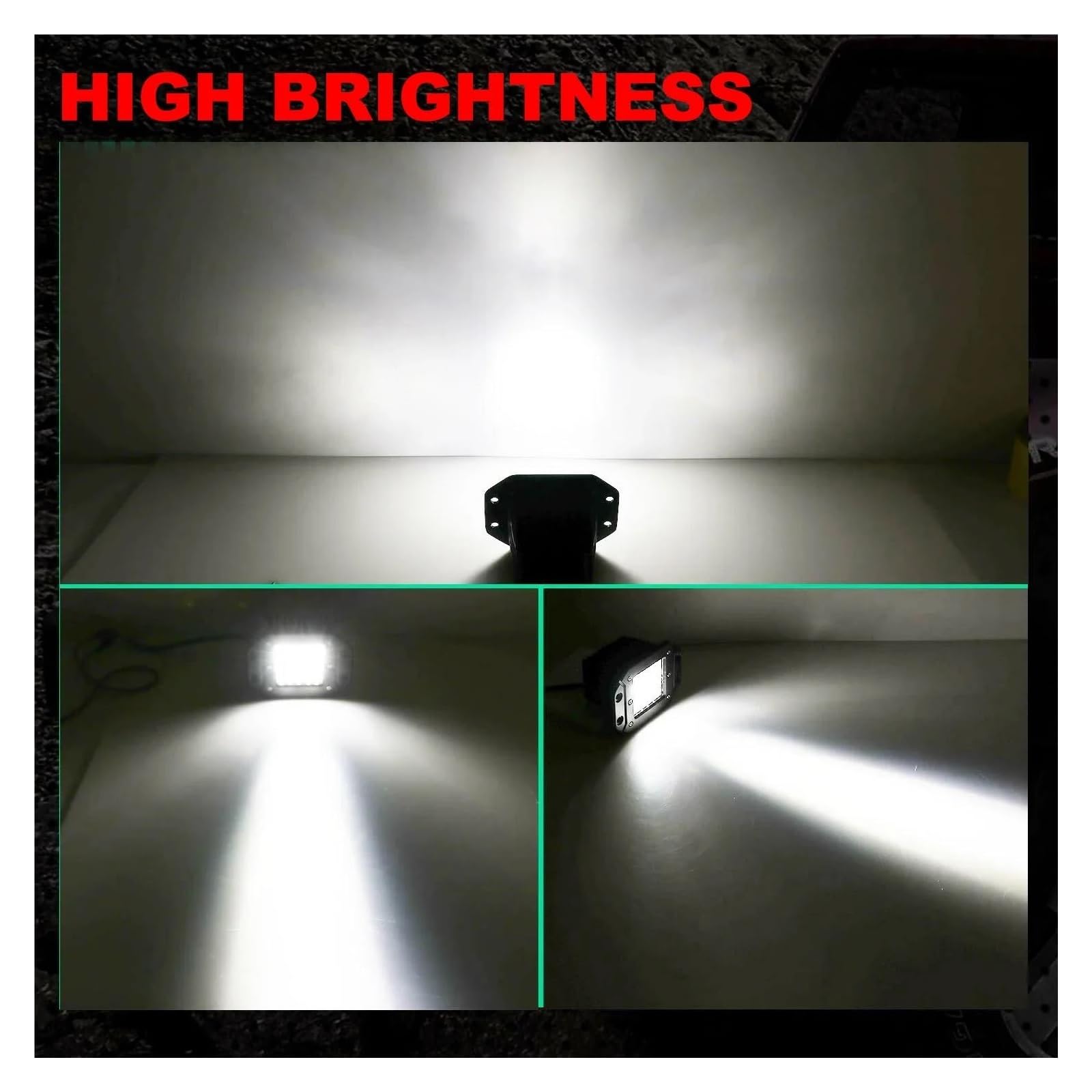 Luces Circulación Diurna Barra Luz LED Obra Montaje Empotrado 2x5 Pulgadas Todoterreno 12V 24V 40W Cápsulas Haz Puntual Para Coche Camión Atv Faro Para Jeep(2 pcs)