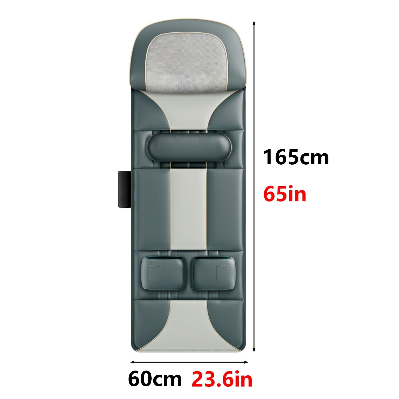 Colchon Masajeador Temporizador de 3 Velocidades Plegable Cuero Sintético Colchoneta Masajeadora Cuerpo Entero Calefacción a Temperatura Constante Ideal para Salas de Estar
