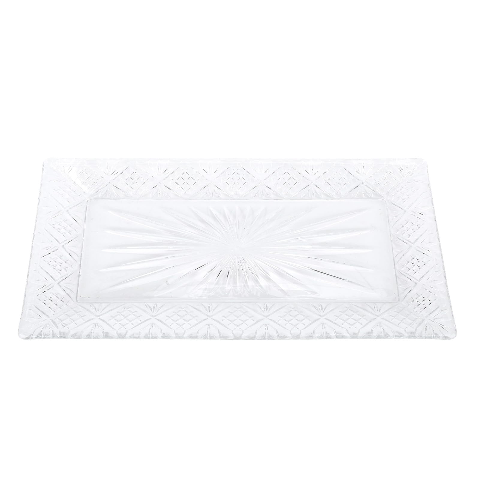 Bandeja de Vidrio para Servir, Fuente Rectangular con Amplia Capacidad para Cenas, Buffets y Navidad