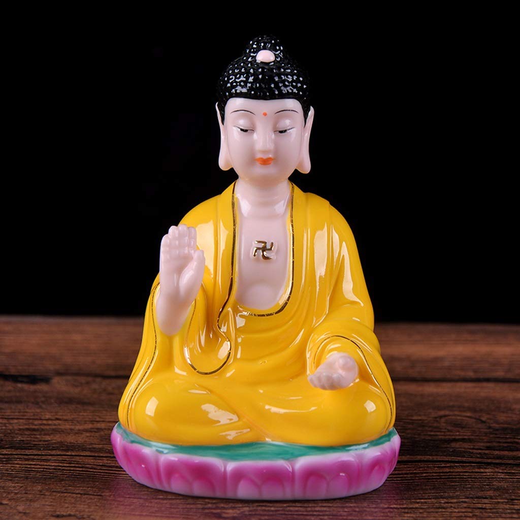 Seated Buddha Statue Ceramic Amitabha Tathagata Buddha Statue Crafts Car Car Interior Living Room Home Furnishing Desktop Decoration Zen Decor Spiritual Decor