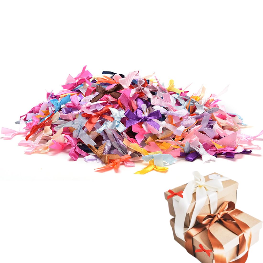 7Rainbows 50pcs Boutique Mini fiocchi di raso per artigianato