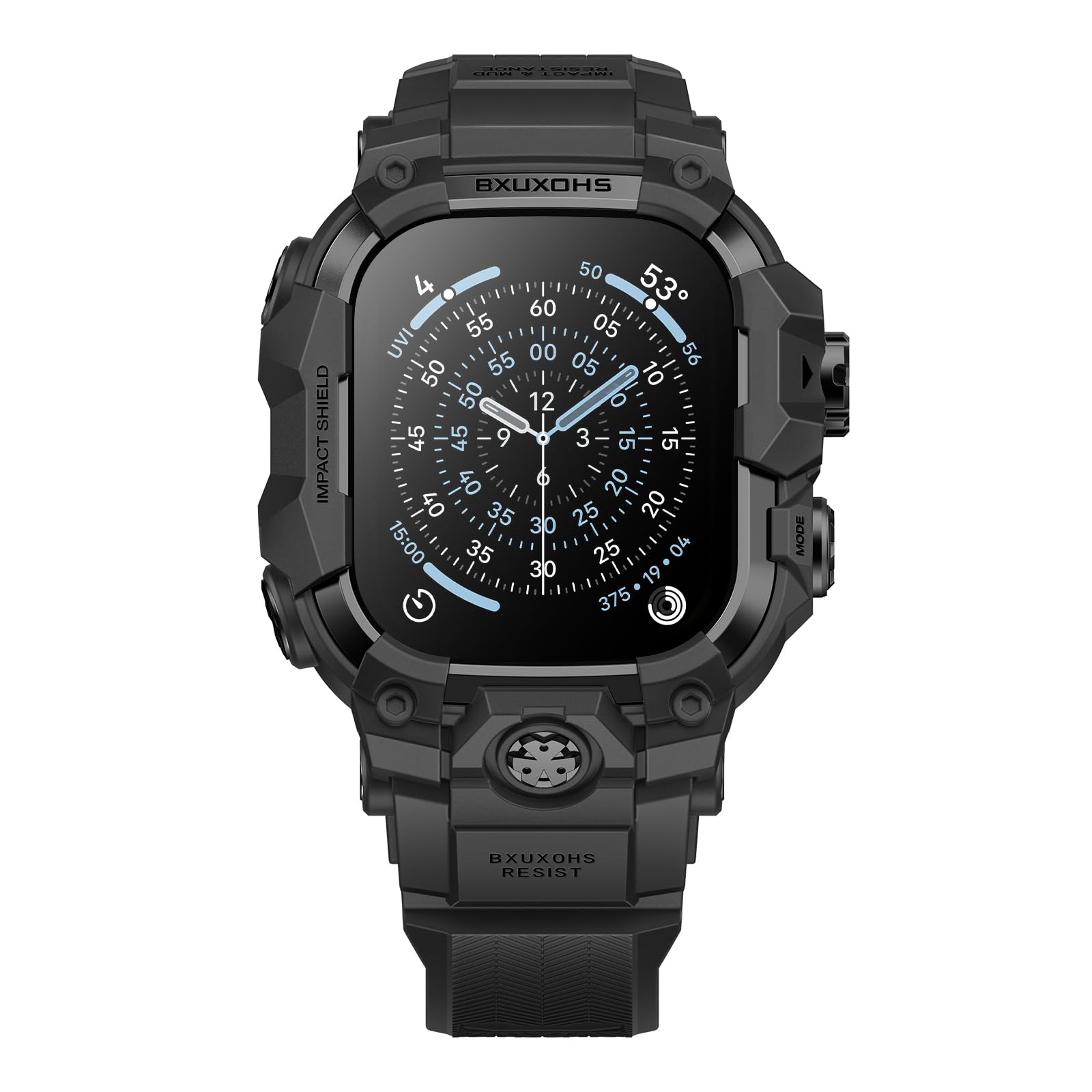 BXUXOHS Custodia e cinturino per Apple Watch 49 mm, robusto paraurti in