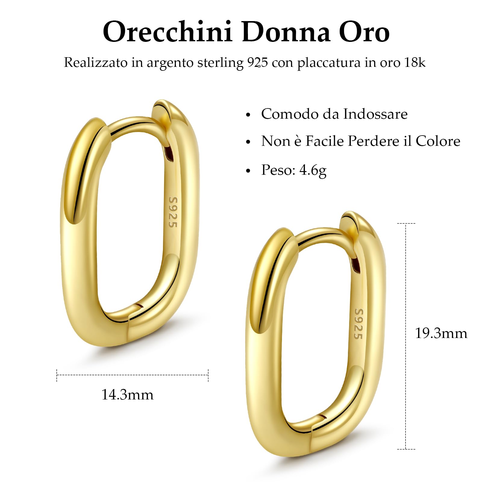 Orecchini Donna Cerchio Argento 925, Orecchini Donna Oro Oorecchini Cerchio Oro 18k Orecchini Uomo Cerchio Diamanti Orecchini Cuore Piccoli Earrings for Women Moda Gioielli Regali per Lei