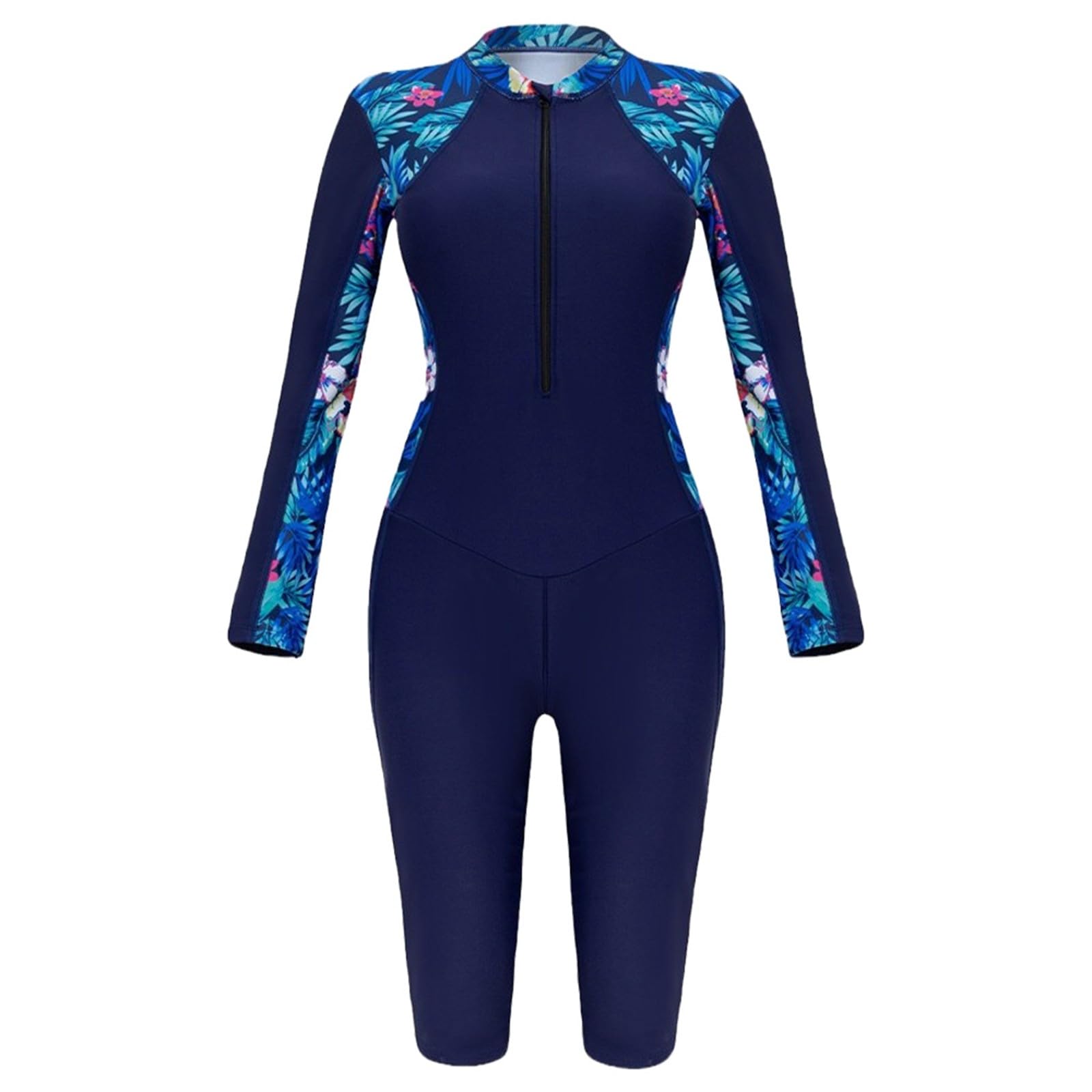 Generisch Maillot de bain 2026 pour femme à manches longues en néoprène pour femme, pour le surf, la plongée, la plongée avec tuba, UPF 50+, protection solaire, tissu extensible, fermeture éclair sur