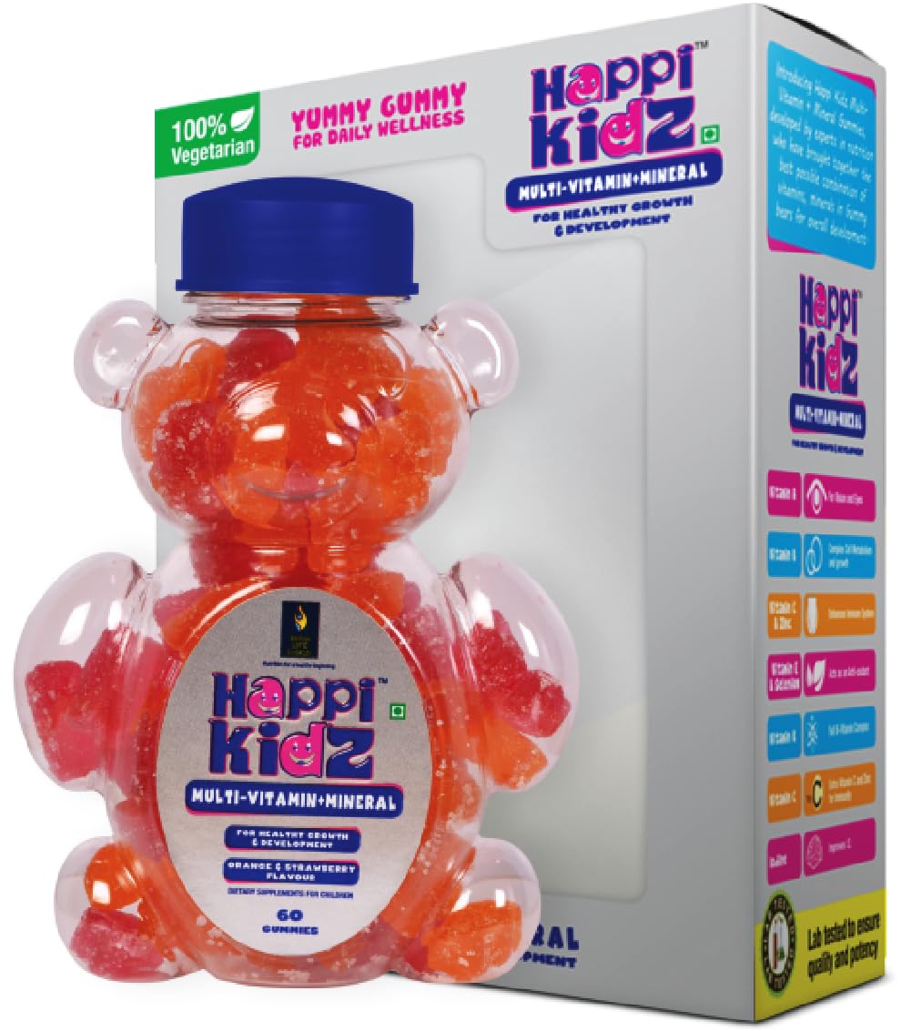 BRITISH LIFE SCIENCES PVT LTD: Nutrition For A Healthy Beginning Happi Kidz Multivitamin + Mineral Gummies For Kids - With 16 Essential Vitamins And Minerals (60 Gummy, Orange & Strawberry Flavour) (B08GC27HBR) Amazon Price History, Amazon Price Tracker
