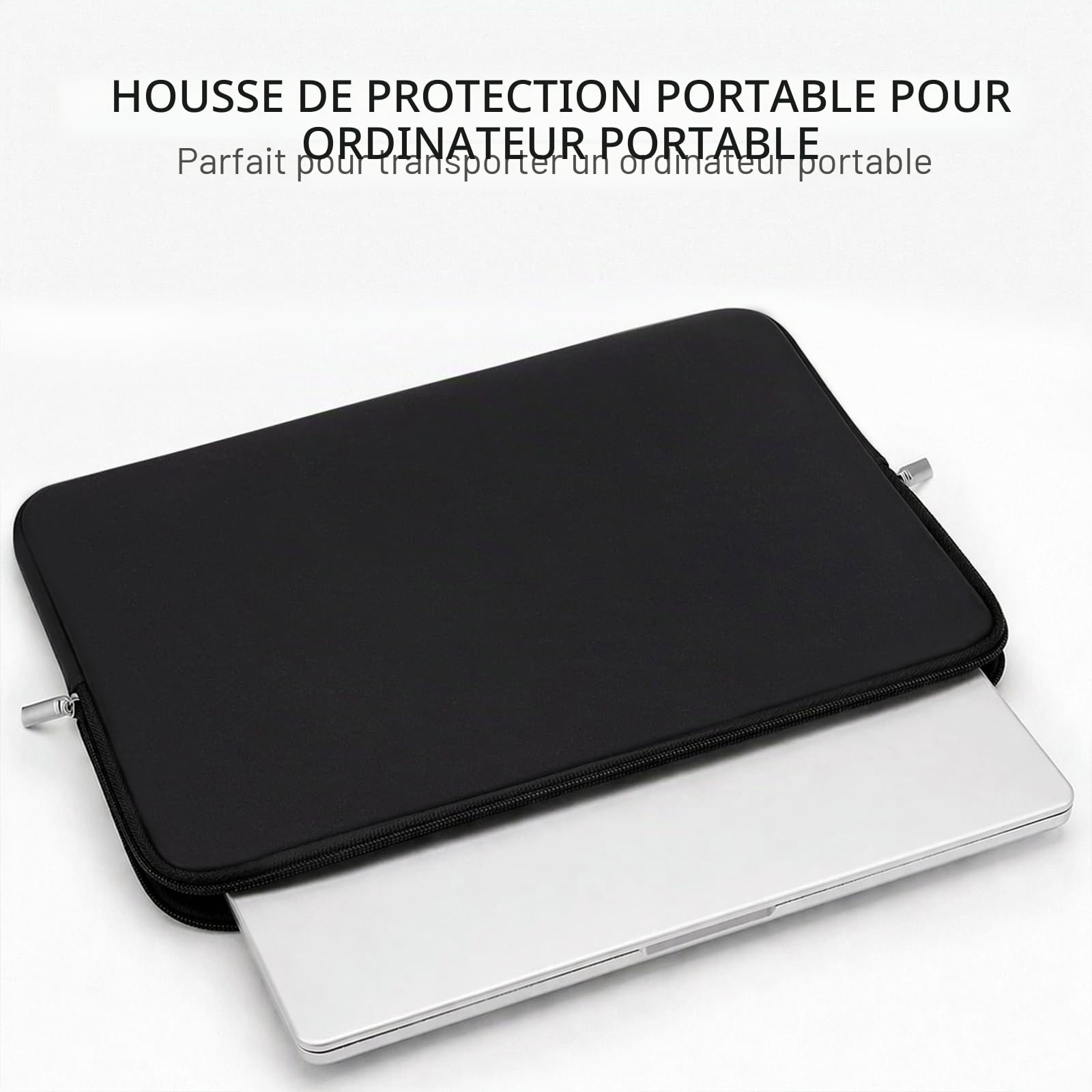 RAINYEAR Housse de Protection Ordinateur Portable 14 Pouces Compatible MacBook Air 15 Pouces M2 M3 M4 M5 Noir