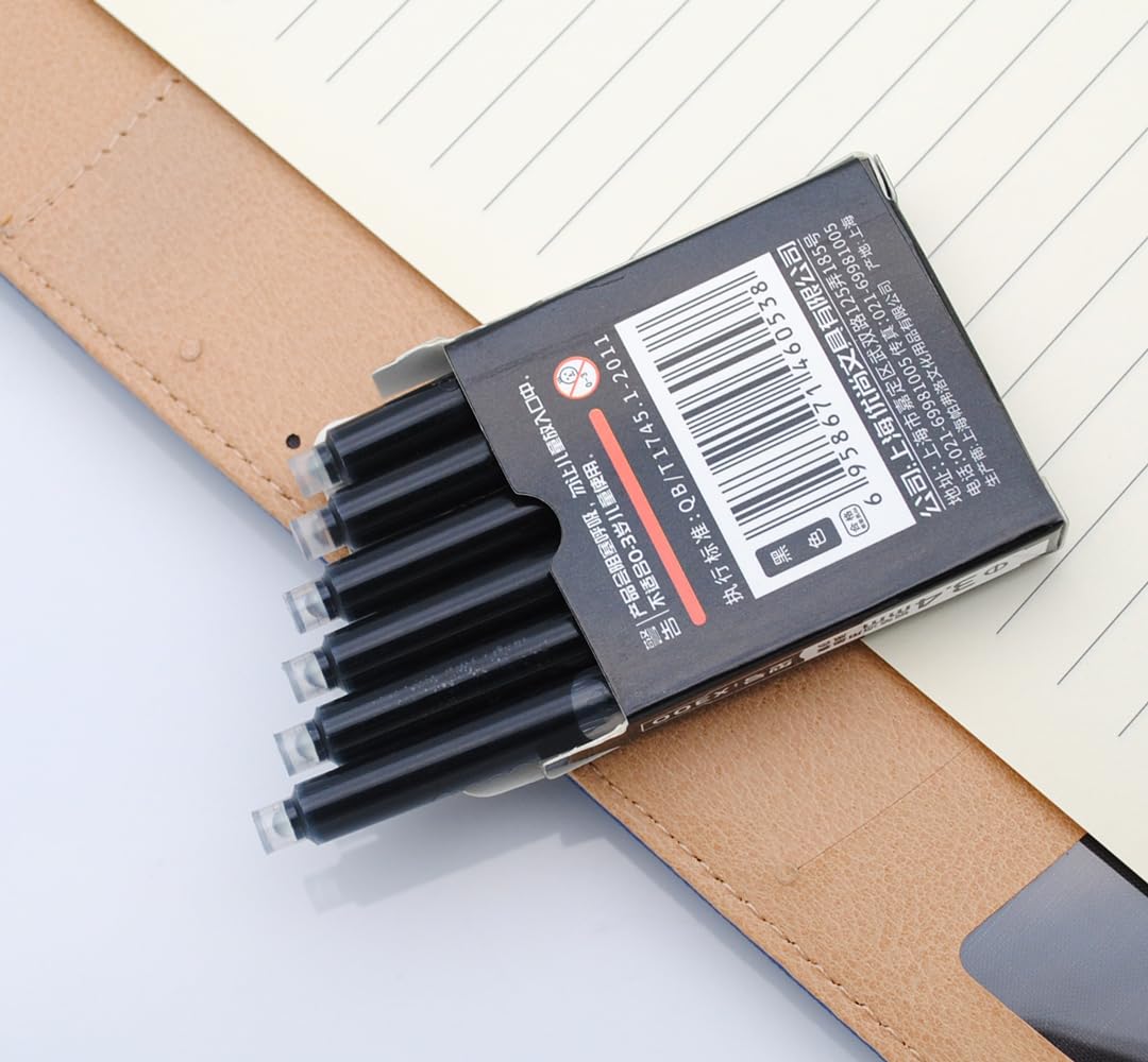 OASO - 24 cartuchos de tinta para pluma estilográfica, cartuchos de recambio para pluma estilográfica, diámetro de orificio de 3,4 mm (negro (tinta normal)