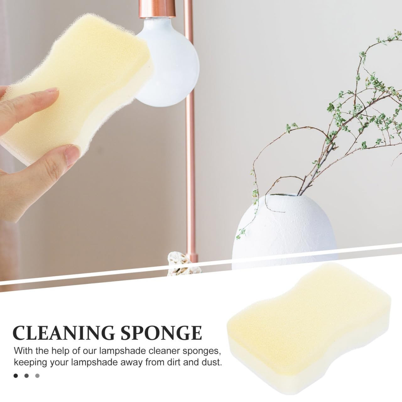 15pcs Reusable Dry Cleaning Sponges for Lampshades White Sponge for Dust Smoke, Pet Hair, Curtain Cleaning - Image 4