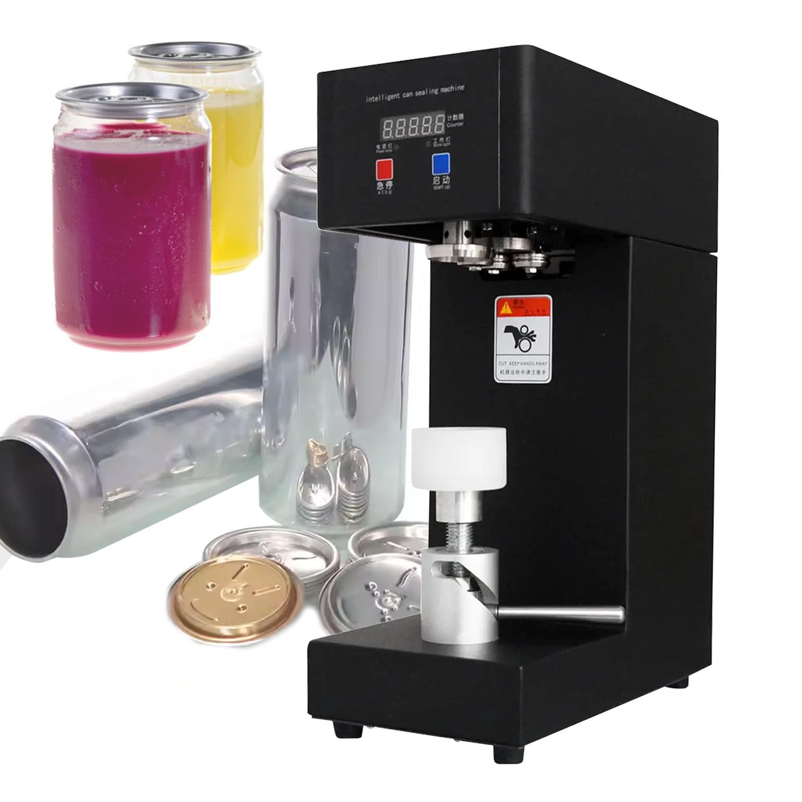 Machine à sceller automatique de tasse électrique, 55 mm, capsuleuse de bouteille avec compteur intelligent, scelleuse de canettes pour une utilisation à la maison et à la cuisine