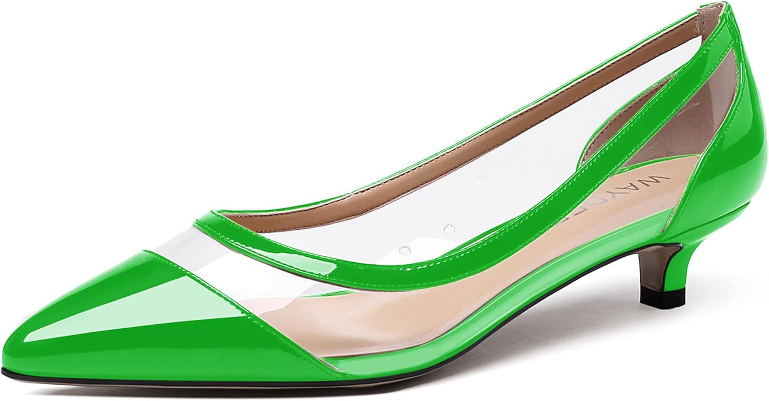 Lime green low heel shoes Clearance