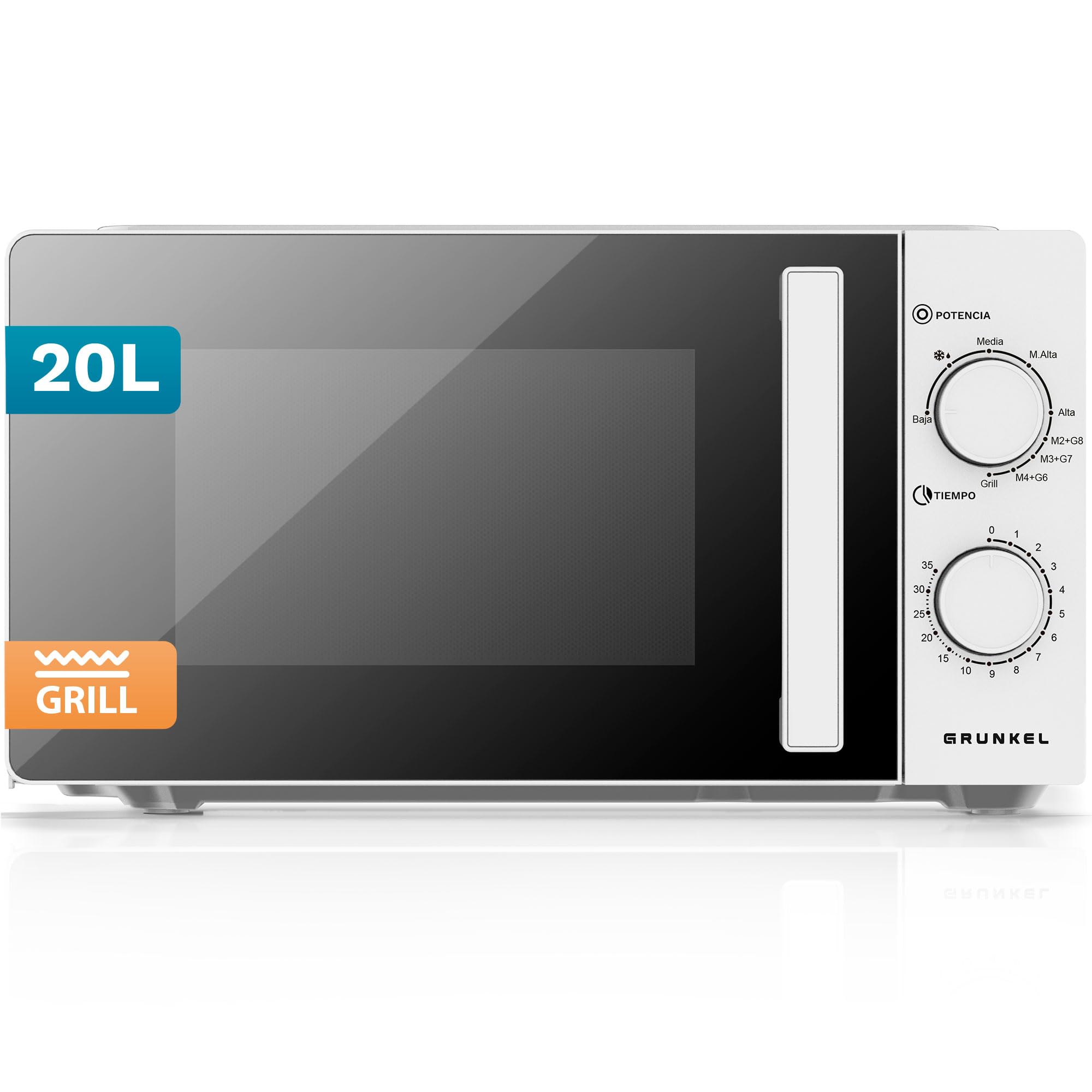 Four à micro-ondes avec gril, 20-25 litres, 700 W + 900 W ou 850 W + 1000 W gril, 5 niveaux de puissance, 3 modes de combinaison, minuterie 30 minutes (700-900 W, 20 litres)