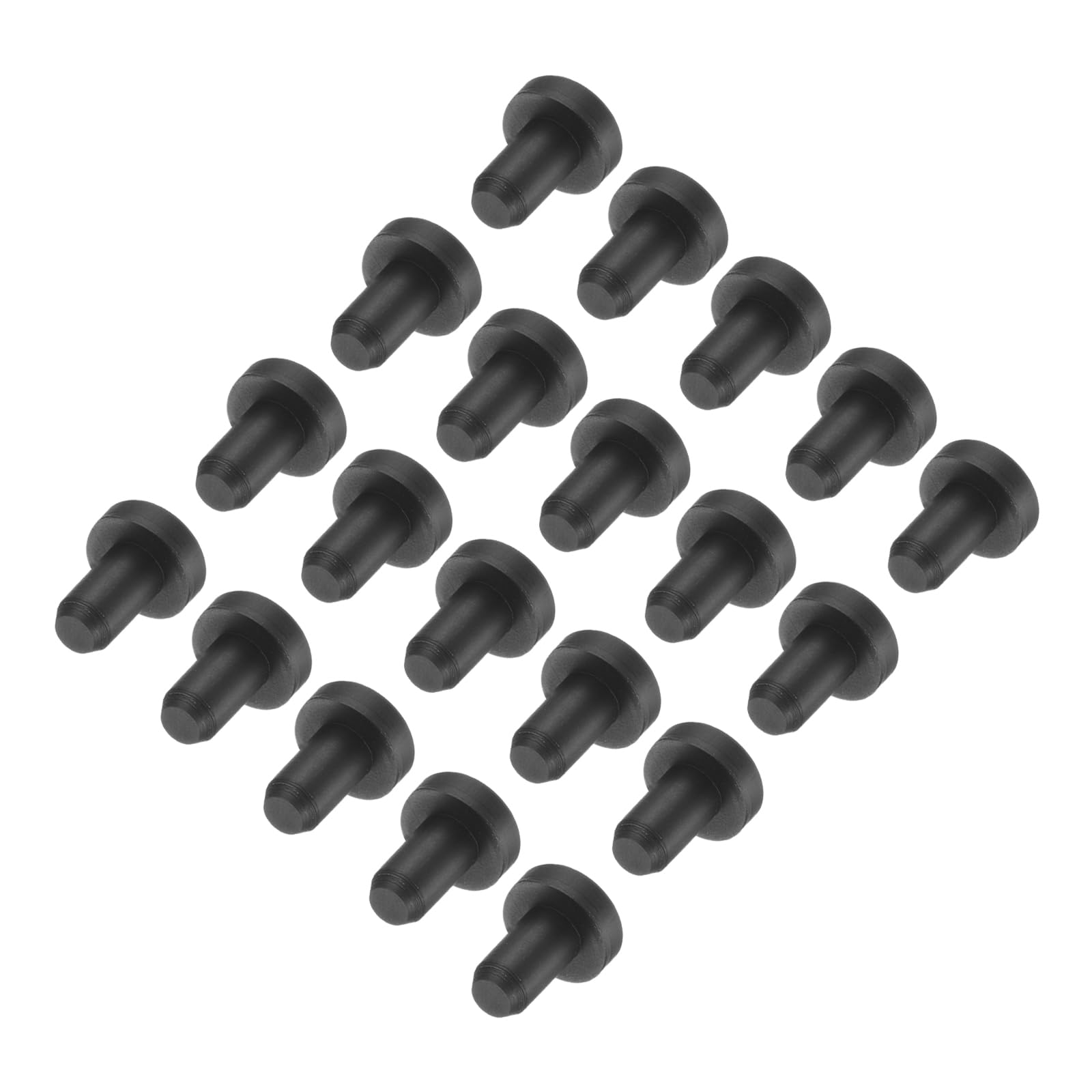 uxcell High Temp Silicone Plug Mount Dia 3.5mm/0.14 inch t Shaped Rubber Stopper Hole Plugs for Powder Coating Plating Waterproof Plugs Sealing Plugs Black Pack of 36(OD 6.5mm)