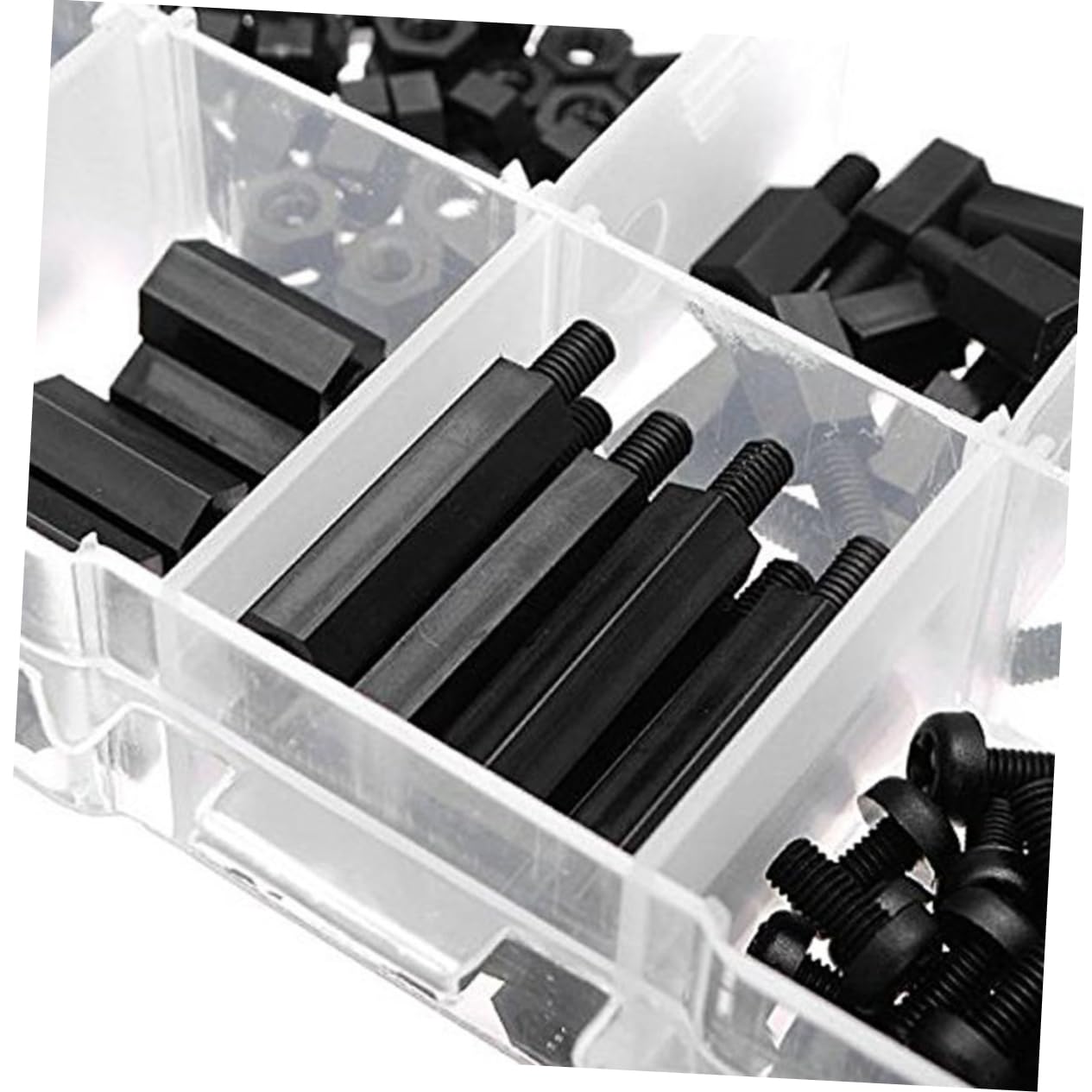 MUCKLILY Sturdy Nylon Screw Bolts Assortment Kit 180pcs Black for Computer Repair