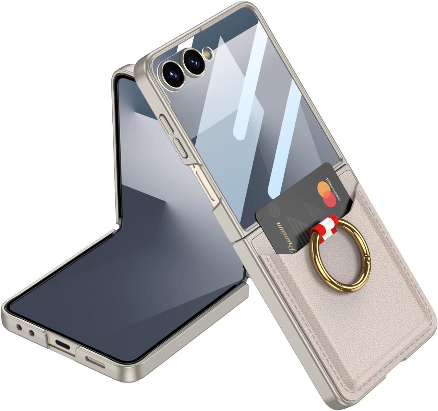 SHIEID Galaxy Z Flip7 Leather Case – Ultra Slim Protective Cover with 1 Card Slots & Screen Protector, Shockproof Wallet Case Compatible with Samsung Galaxy Z Flip 7, Carbon Fiber Pattern