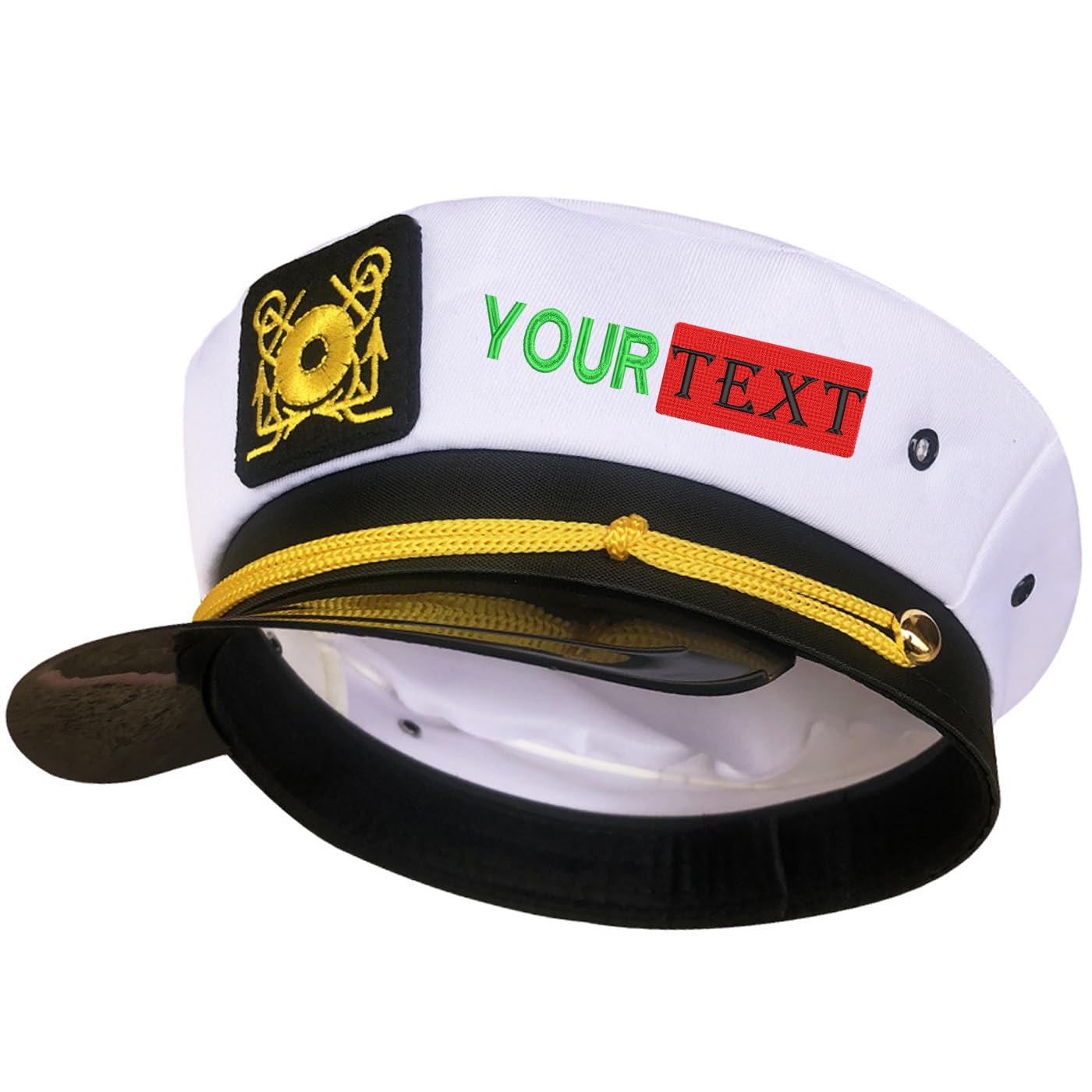Custom Name Captain Yacht Hat Cap Adult Costume Hat Sailor Navy Marine Admiral Hat for Halloween Party Costume Accessory