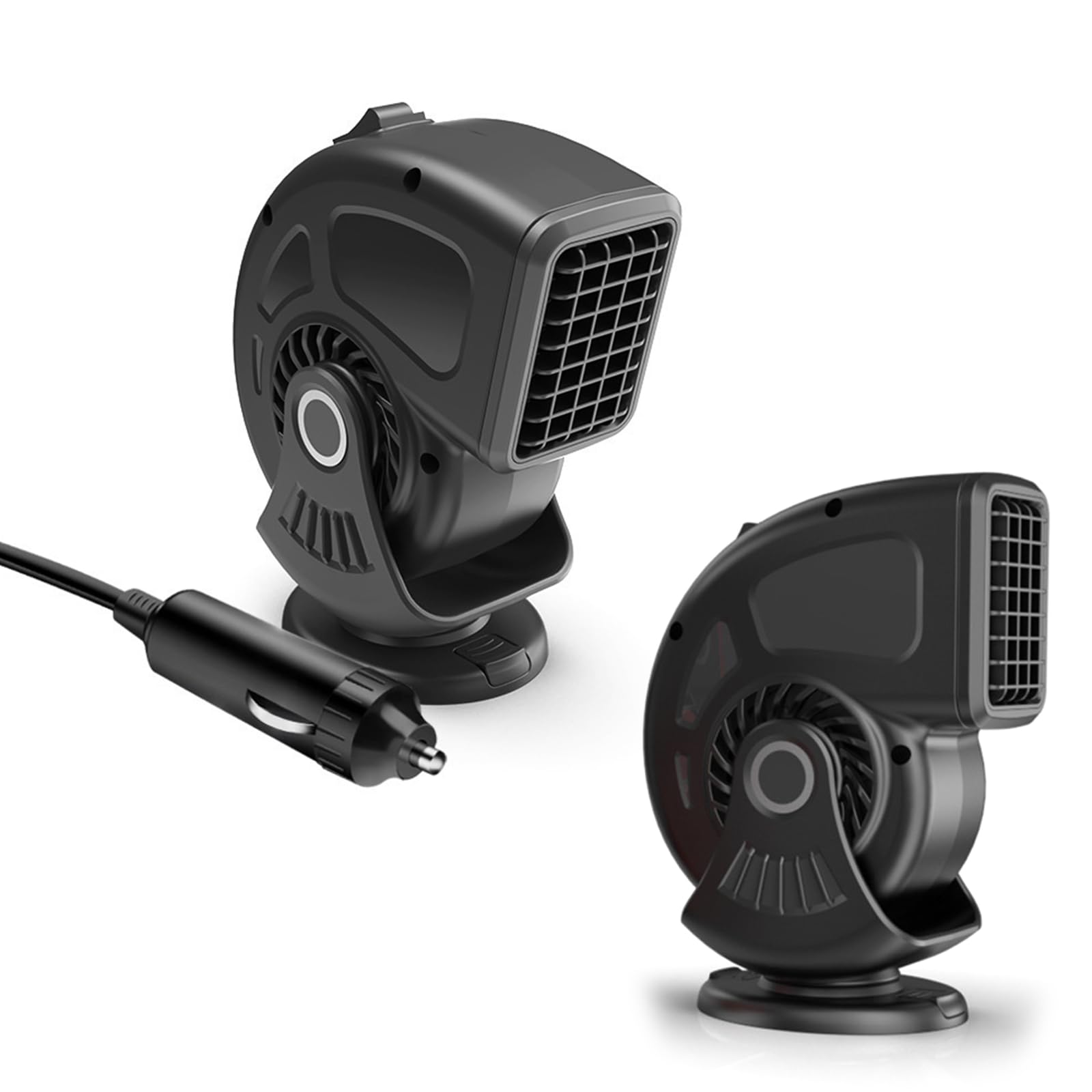 Cazstyk Black Of 2 Compact Energy-Efficient 12V Heaters Providing Rapid Defogging And Heating In Cars Double Purpose Heaters