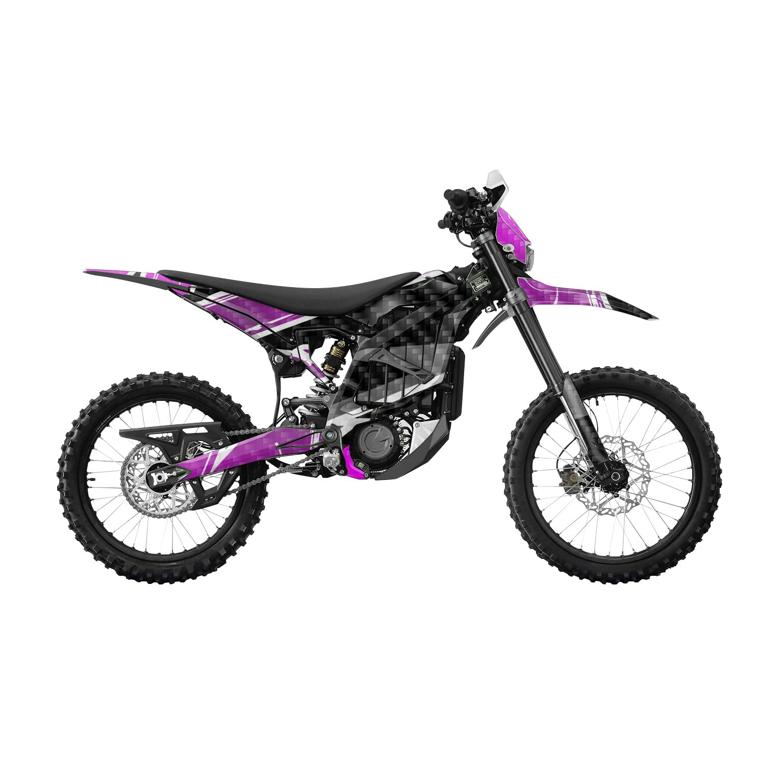 Carbon Fiber Surron Ultra Bee Graphics Kit Wrap - Magenta Brush - Sur-Ron Skin - Premium 3M Vinyl Protective Wrap Decal Cover - Easy to Apply | Crafted in The USA by MightySkins