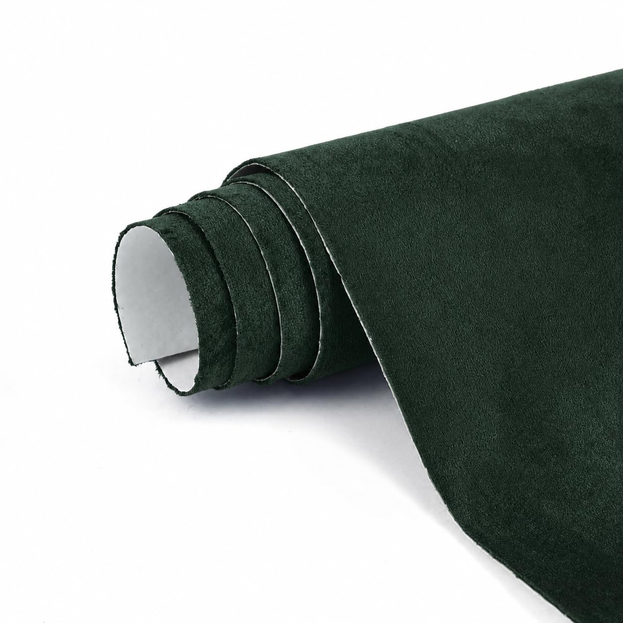 Premium Green Suede Fabric Wrap - 17x70 inch Suede Wrap for Car Interior - Self-Adhesive Microfiber and Synthetic Leather, Stretchable Interior Film for Car and Home Decor
