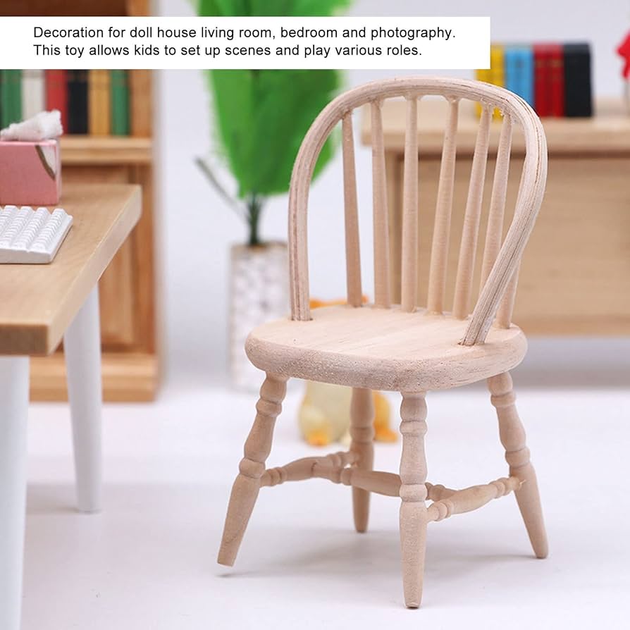 Amazon.co.jp: ドールハウス木製椅子 1:12 スケール シンプルな