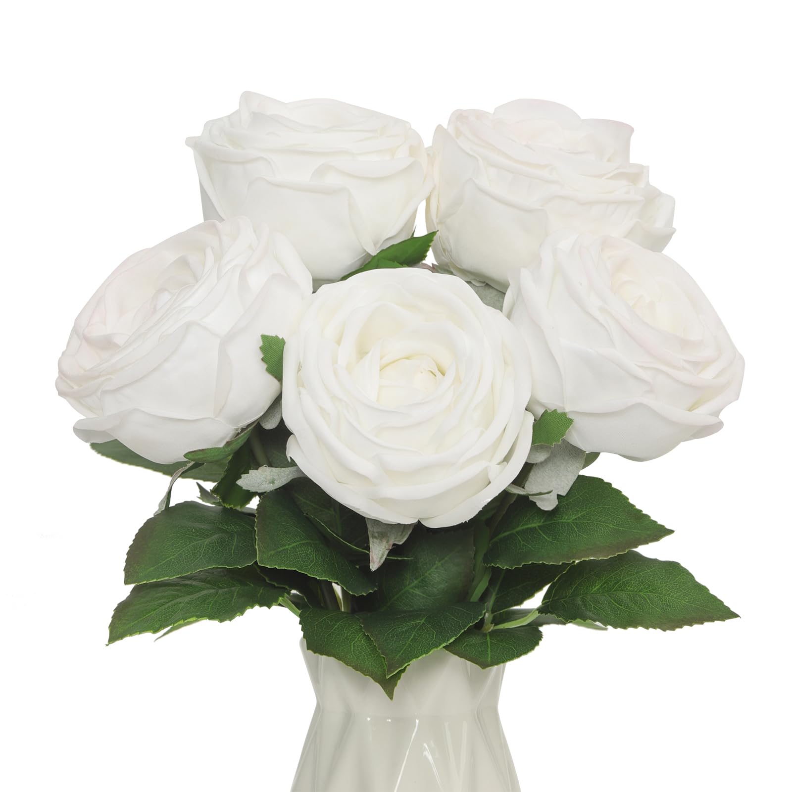 Roses artificielles en soie blanche pour un cadeau de Saint-Valentin romantique