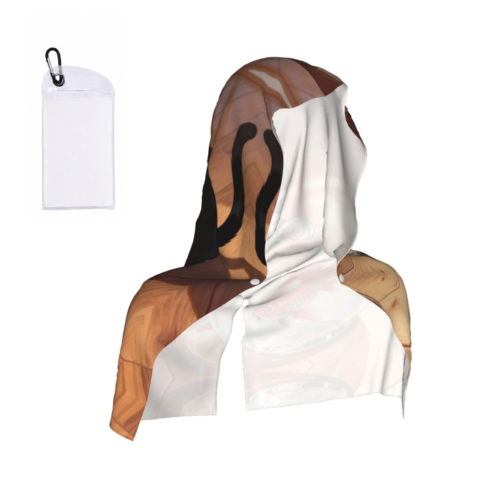 CNTDBU Cat Fish Tank Cooling Towel Hooded-Instant Chill Neck Cover for Sports, UV Cooling Rag for Running Gym