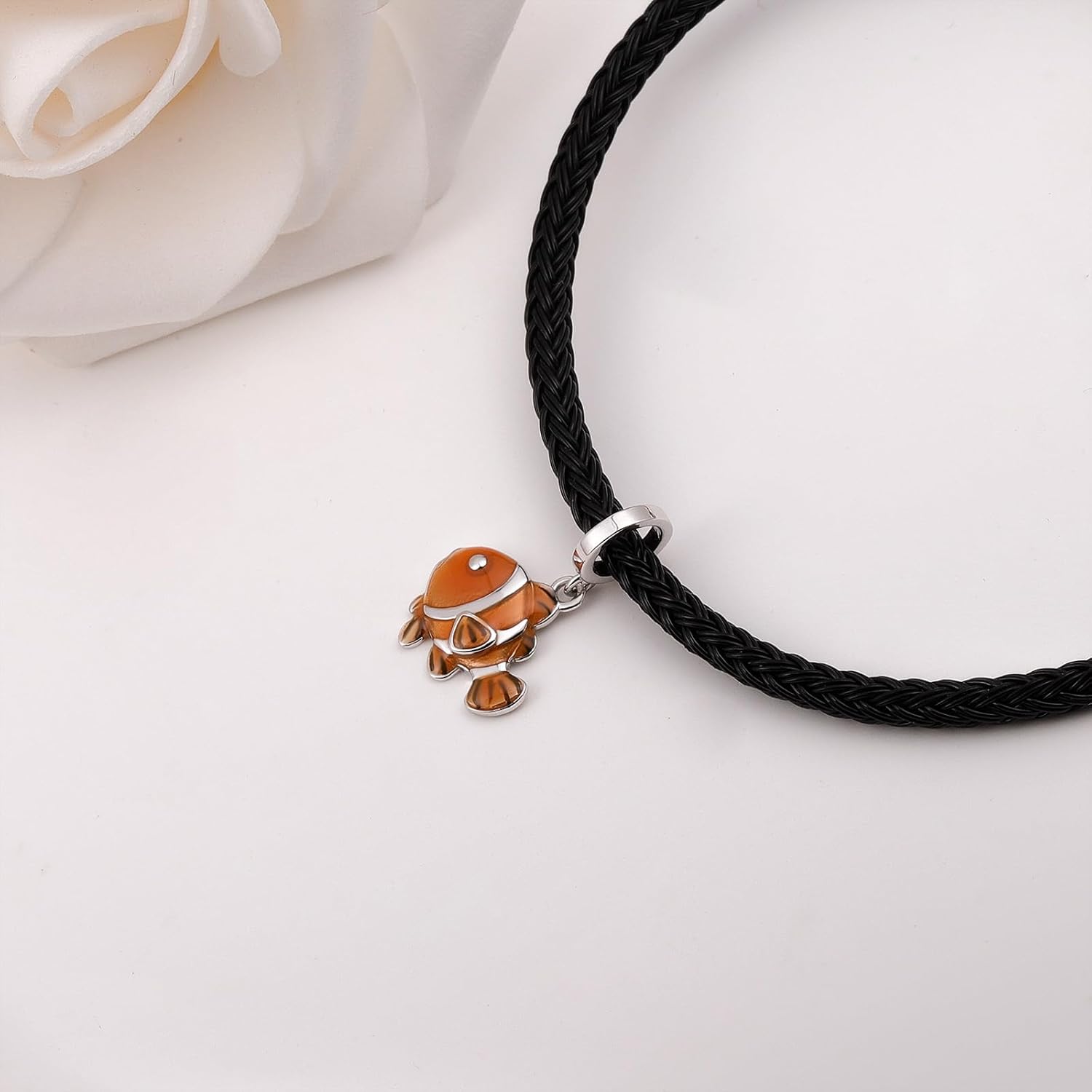 Cute Clownfish Charm for Women - 925 Sterling Silver Nemo Fish Charms Bead for Bracelet Ocean Gift for Clownfish Lovers Fish Dangle Jewelry for Birthday Animal Keychain - Image 4
