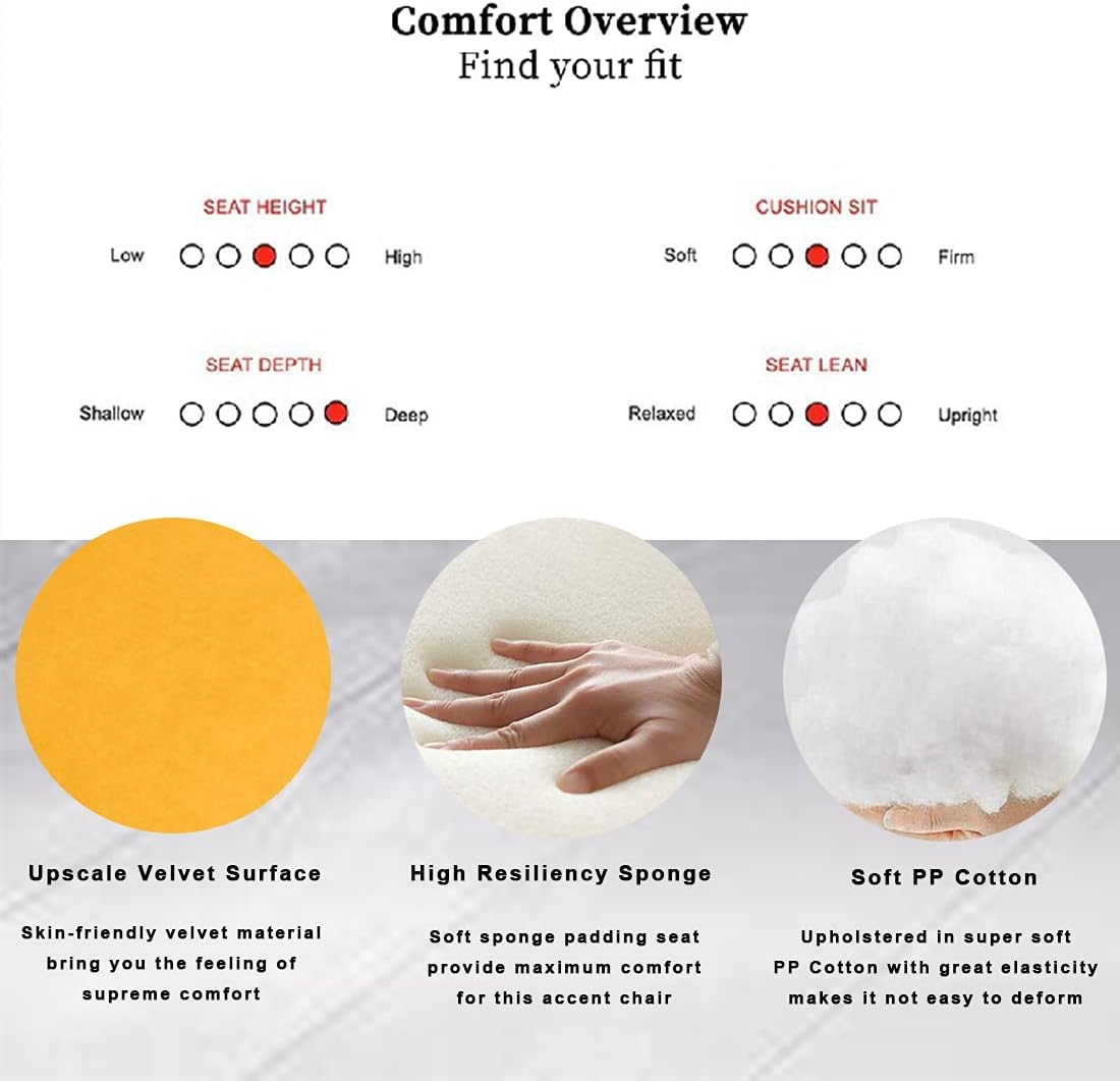 Velvet Swivel Accent Chair with Ottoman Set, Modern Lounge Chair with Footrest, Comfy Armchair with 360 Degree Swiveling for Living Room, Bedroom, Reading Room, Home Office, Metal Base Frame (Yellow) : Home & Kitchen