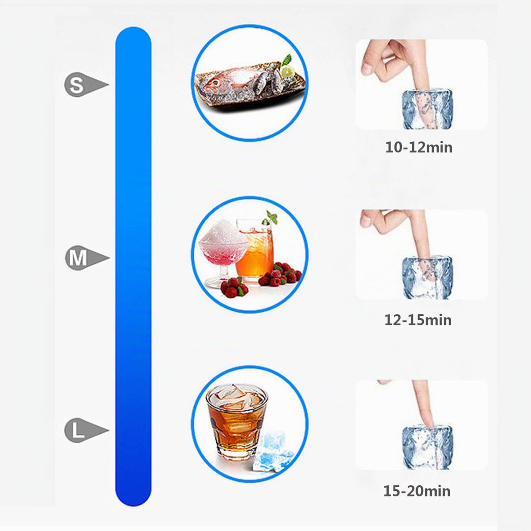 Z ZELUS Macchina per Il Ghiaccio Commerciale Fabbricatore Ghiaccio con Schermo LCD Macchina per Cubetti di Ghiaccio per Casa, Ufficio, Ristorante, Bar, Caffetteria (72.5kg/ 24 ore)