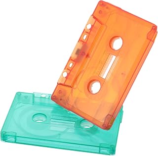 BESPORTBLE 2 Piezas Unidades Cintas Cassette Vacías Retro Organizadores Decorativos Transparentes Verde y Rojo para Almacenamiento Grabación y Decoración de Fiestas y Habitaciones Vintage