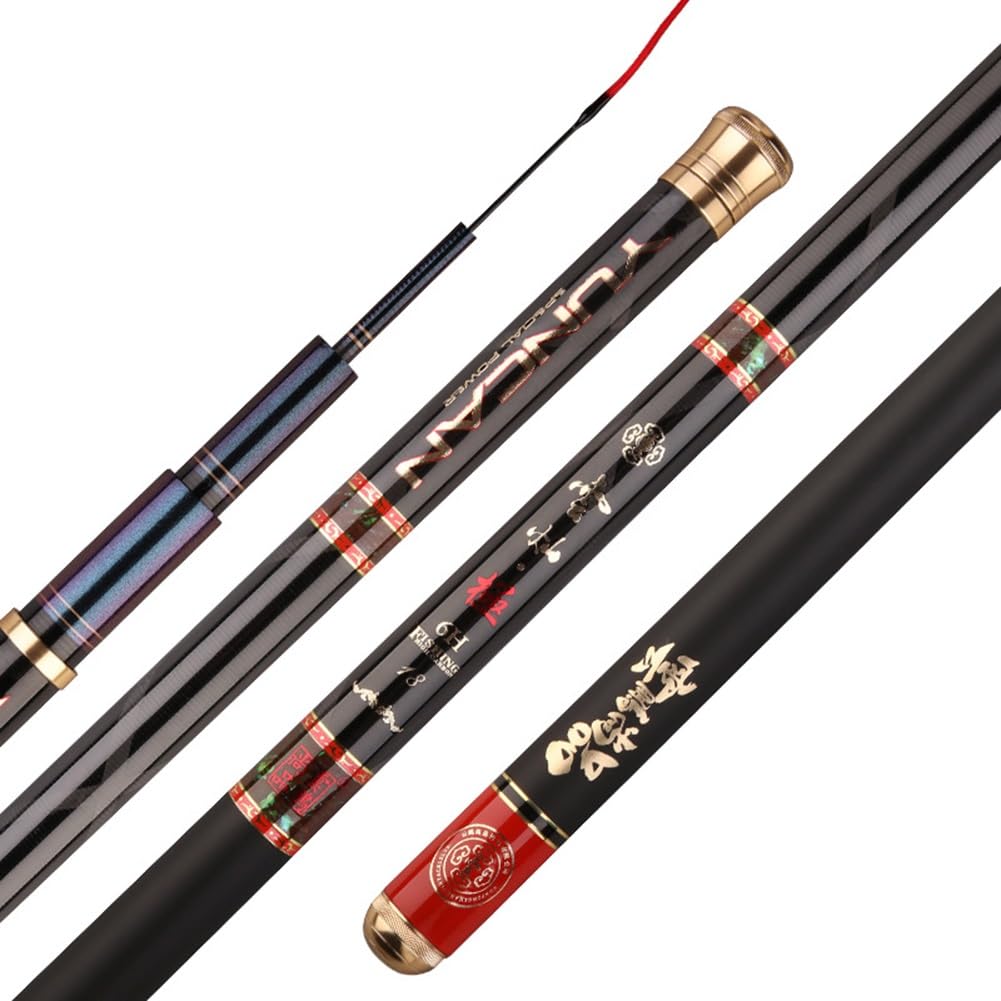 YADLCR 3.6M-7.2M Fishing Rod High-Carbon Lightweight Big Game Rod, 6H19 Action, Telescopic Fishing Rod for Bluefish and Sturgeon(4.5m)