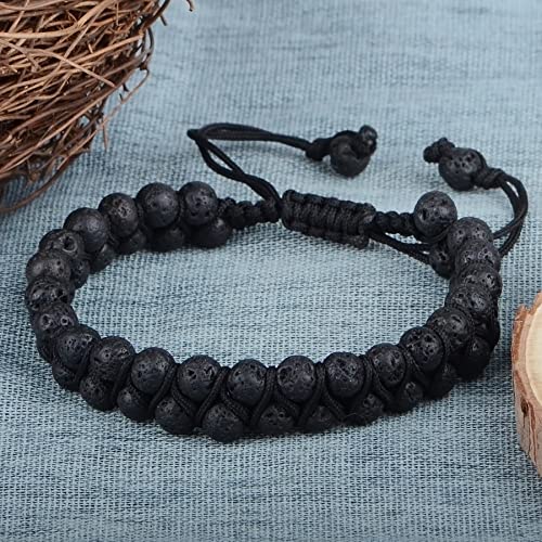 MASSIVE BEADS Double Layer Natural Chakra Healing Power Crystals Macrame Bracelet Yoga Stone Beads Gemstone Meditation Relax Anxiety Bangle for Unisex Women Men2