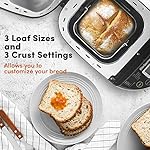 Elite Gourmet EBM8103B Programmable Bread Maker Machine 3 Loaf Sizes, 19 Menu Functions Gluten Free White Wheat Rye French and more, 2 Lbs, Black - Image 4